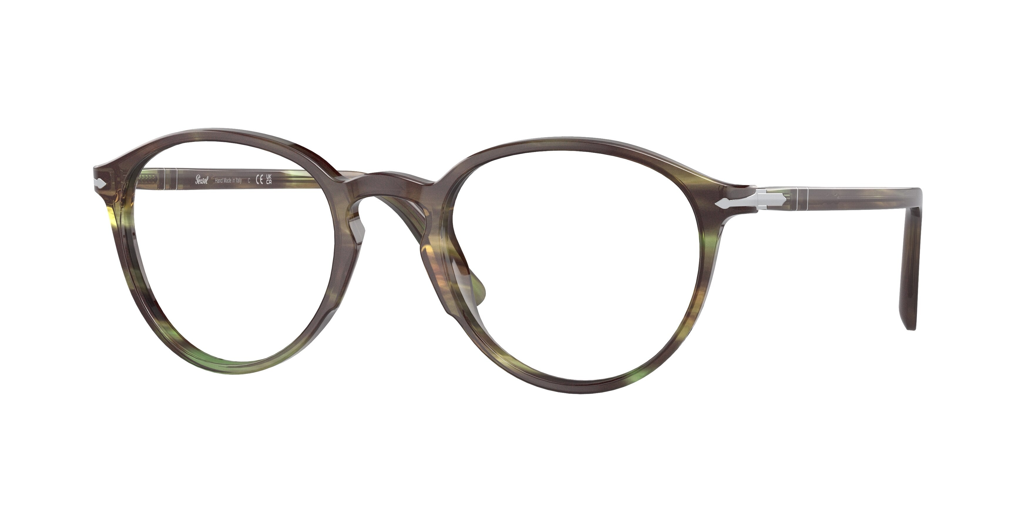 Persol PO3218V Phantos Eyeglasses  1156-Striped Green 49-145-21 - Color Map Green