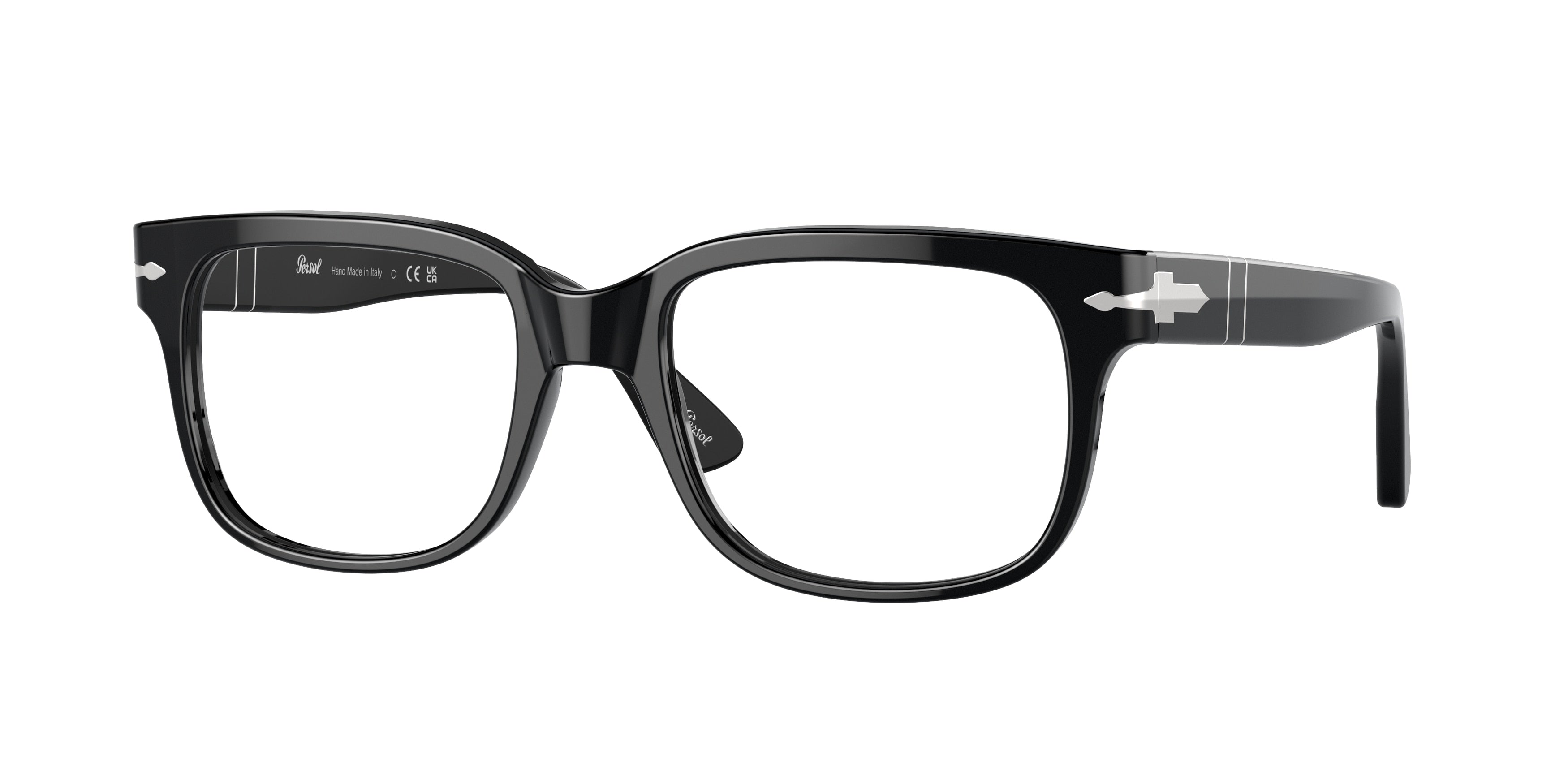 Persol PO3252V Rectangle Eyeglasses  95-Black 52-145-19 - Color Map Black
