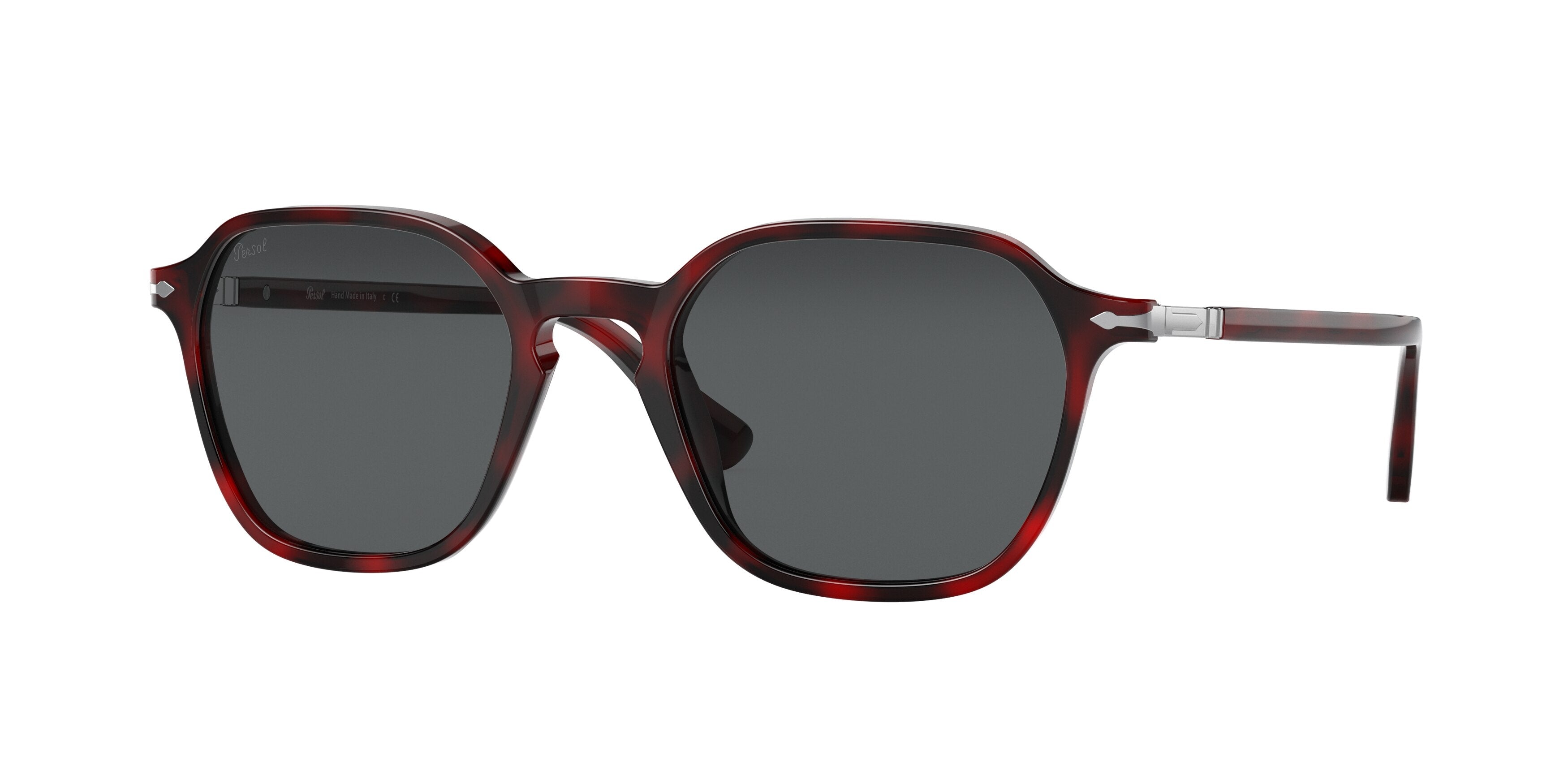 Persol PO3256S Square Sunglasses  1100B1-Red 51-145-20 - Color Map Red