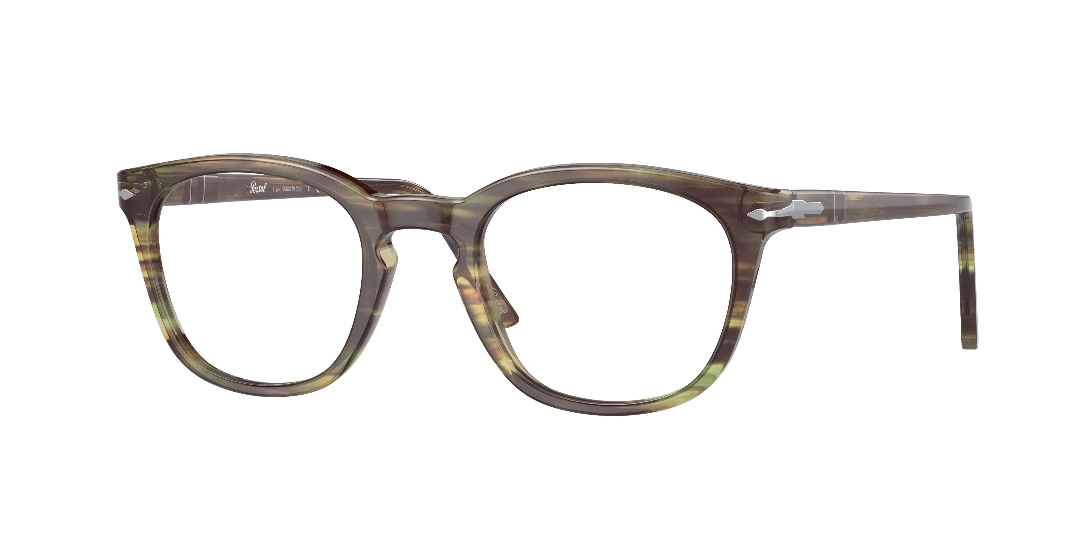 Persol PO3258V Phantos Eyeglasses  1156-Striped Green 45-140-21 - Color Map Green