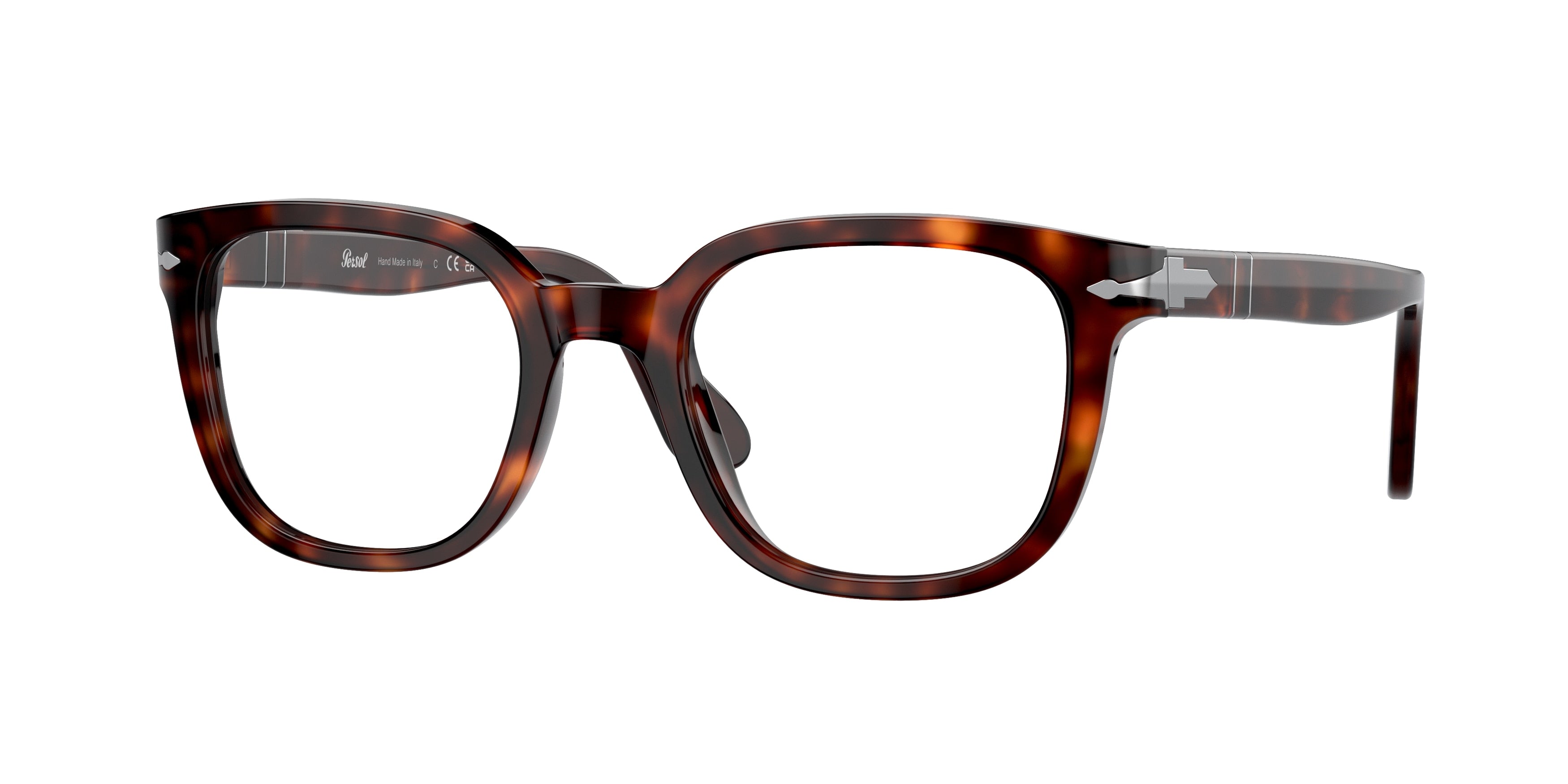 Persol PO3263V Square Eyeglasses  24-Havana 52-145-21 - Color Map Tortoise