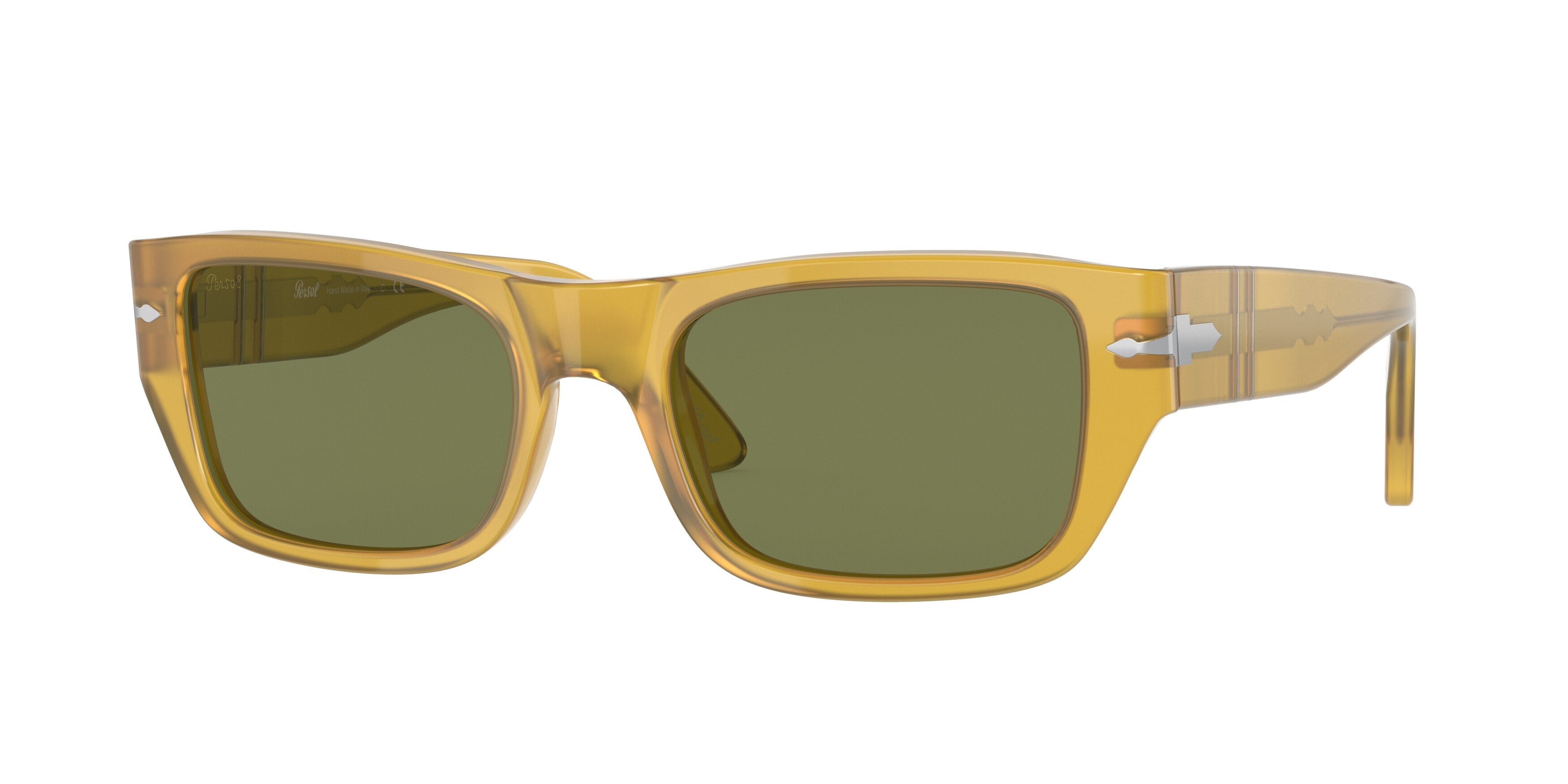 Persol PO3268S Rectangle Sunglasses  204/4E-Miele 53-145-20 - Color Map Yellow