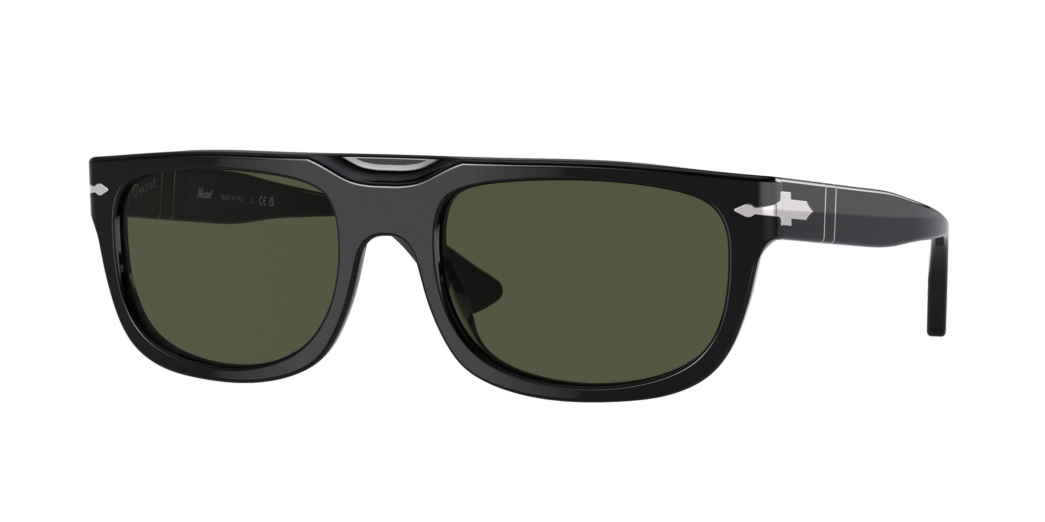 Persol PO3271S Rectangle Sunglasses  95/31-Black 55-145-19 - Color Map Black