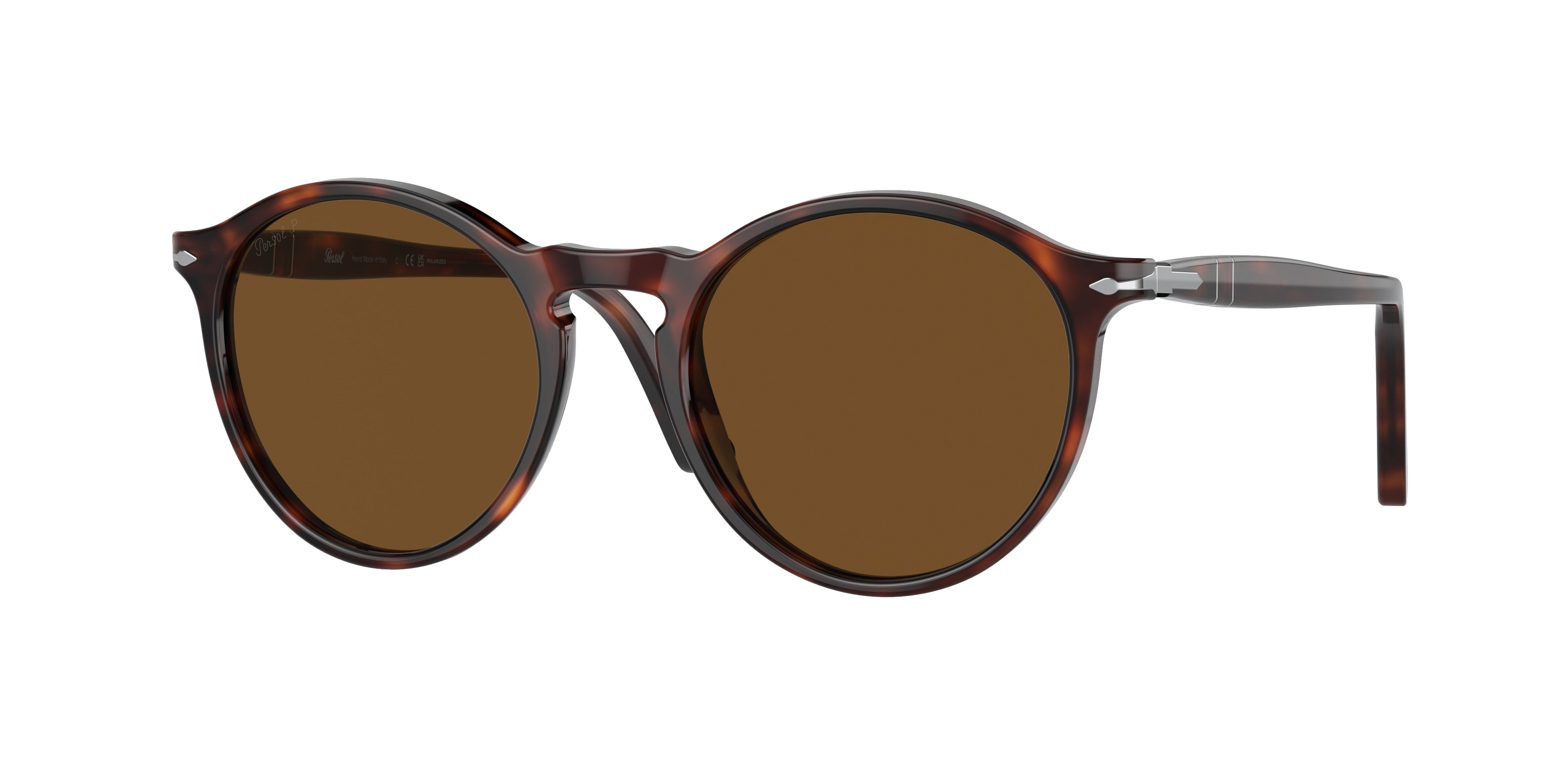 Persol PO3285S Round Sunglasses  24/57-Havana 52-140-19 - Color Map Tortoise