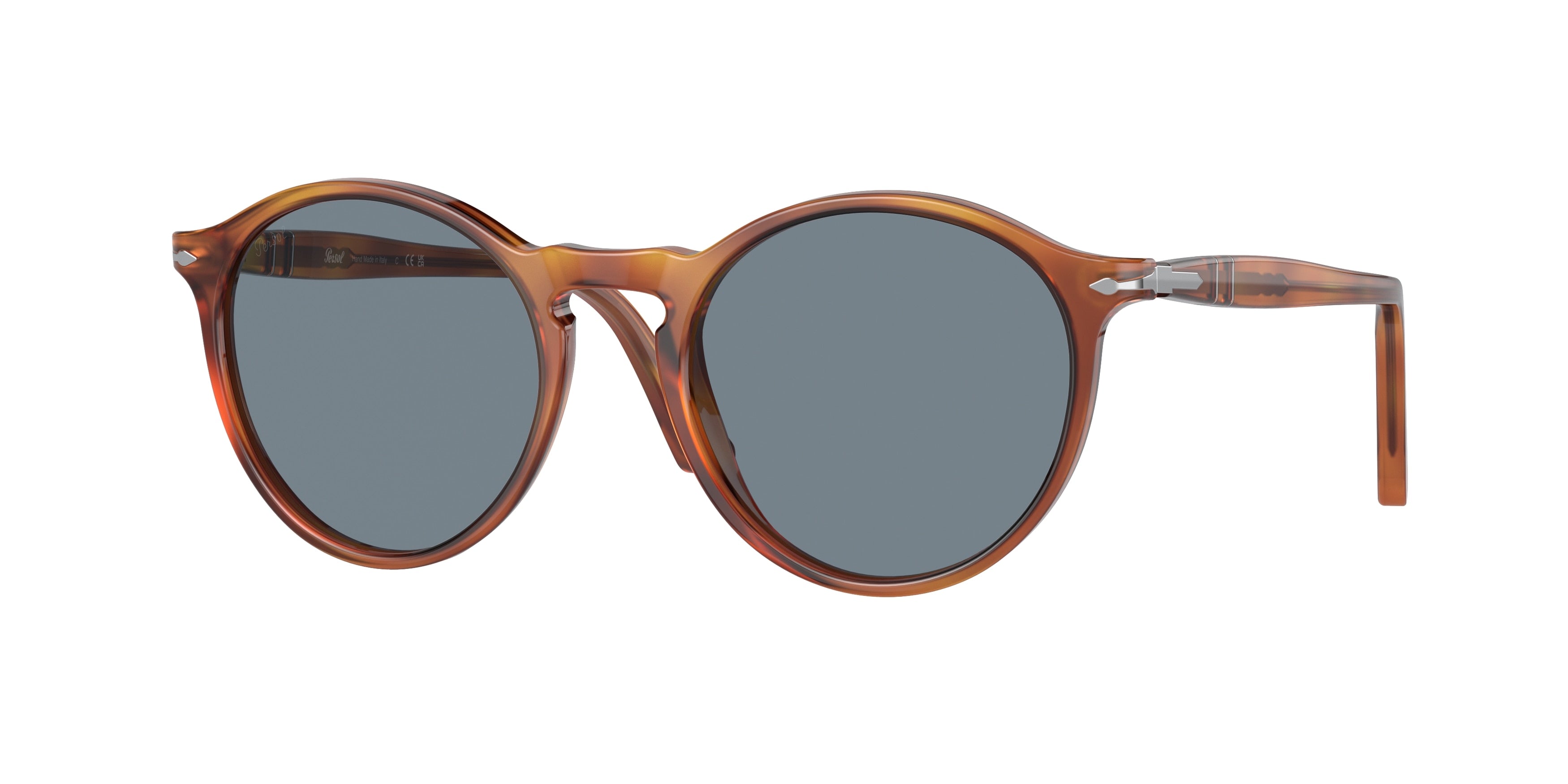 Persol PO3285S Round Sunglasses  96/56-Terra Di Siena 52-140-19 - Color Map Brown