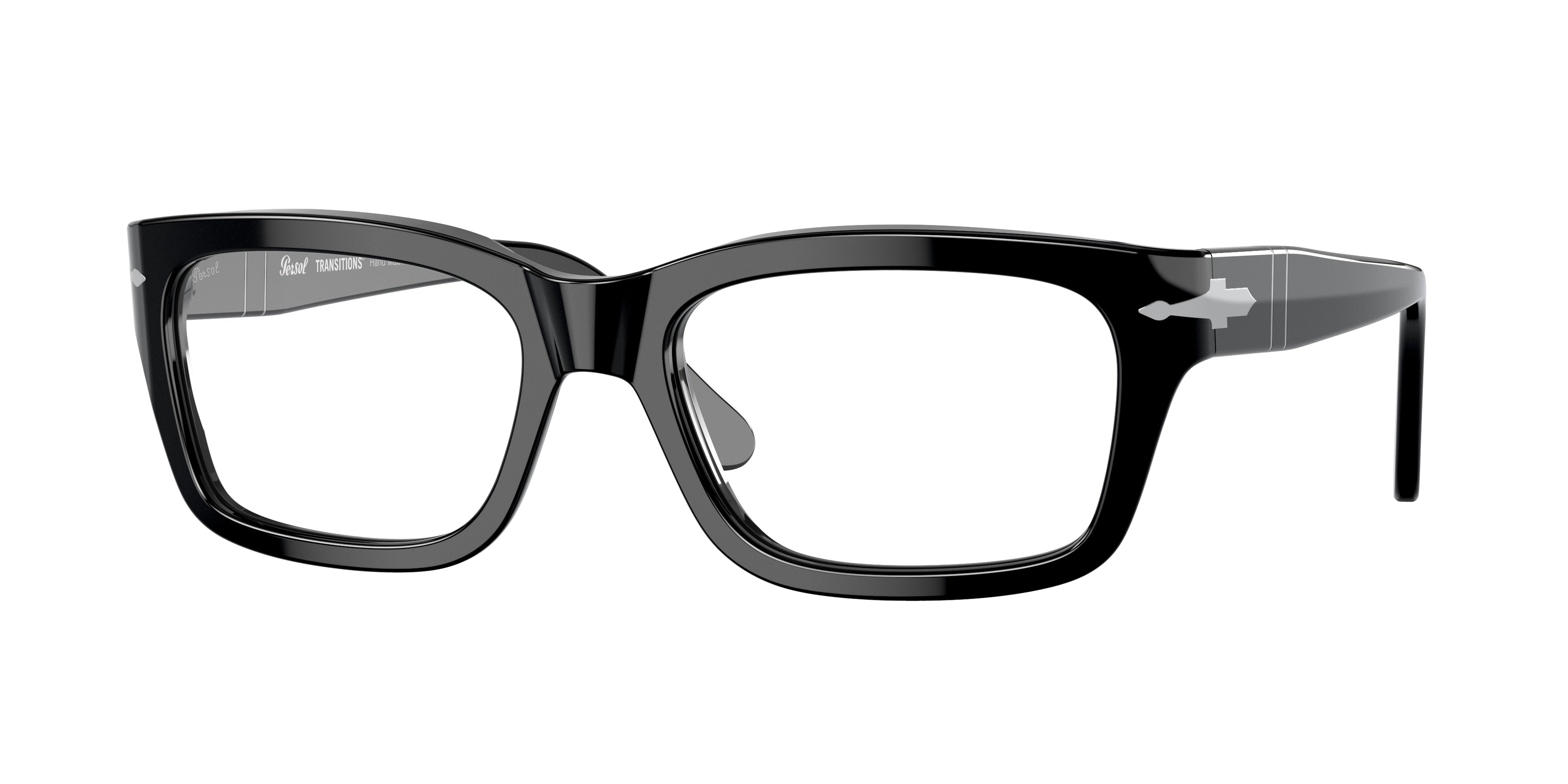 Persol PO3301S Rectangle Sunglasses  95/GG-Black 57-145-19 - Color Map Black