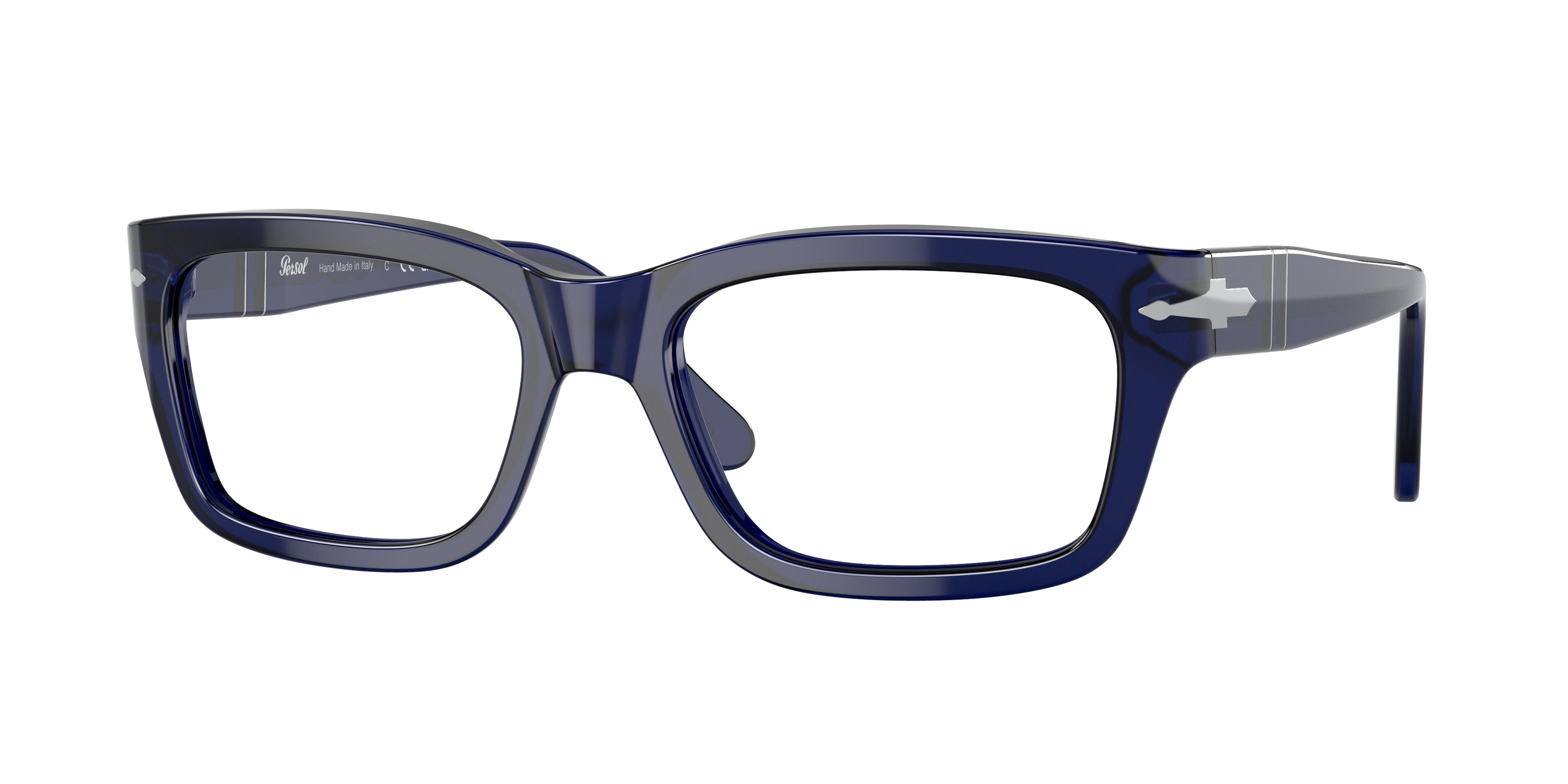 Persol PO3301V Rectangle Eyeglasses  181-Opal Blue 57-145-19 - Color Map Blue