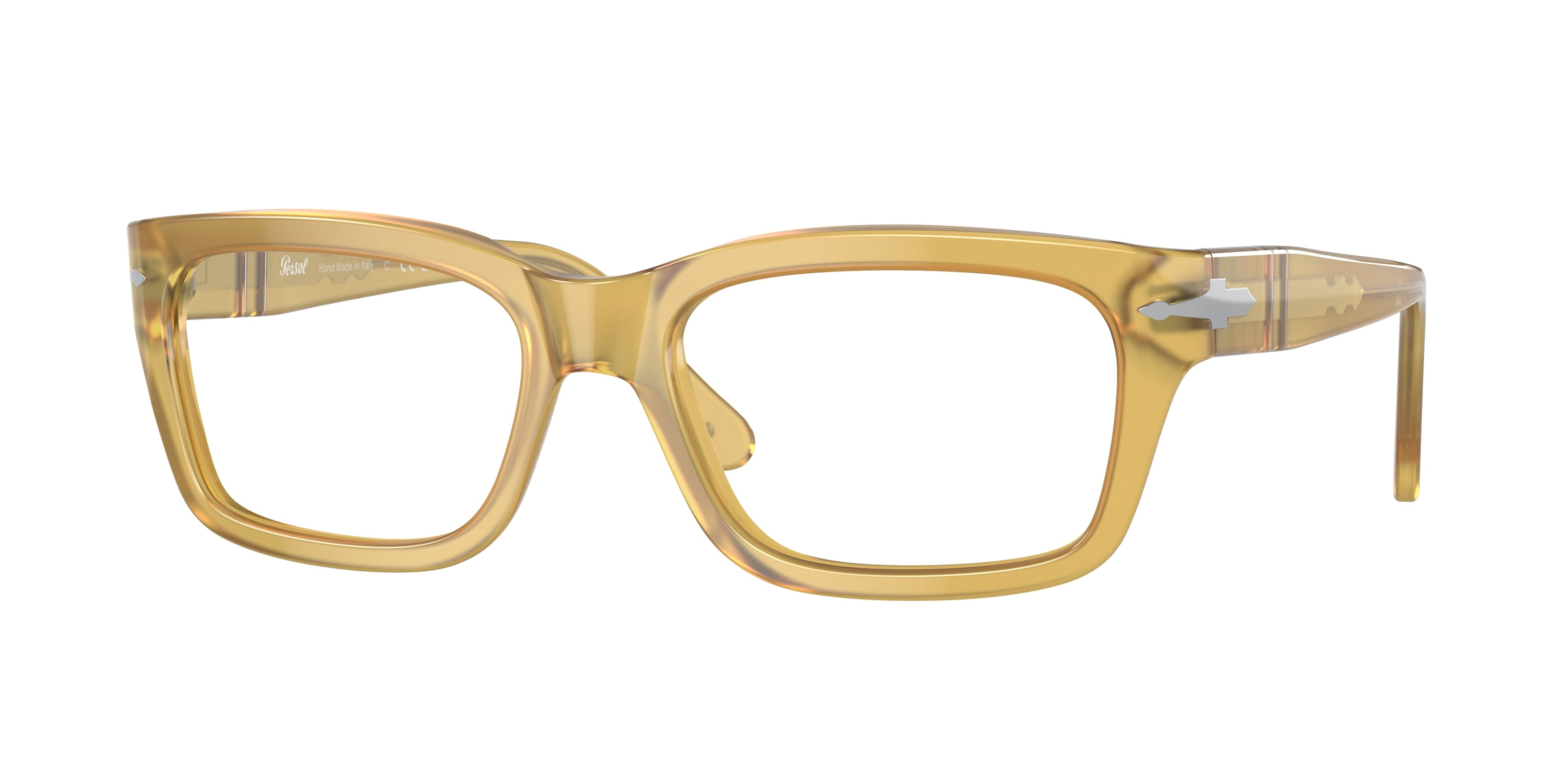 Persol PO3301V Rectangle Eyeglasses  204-Miele 57-145-19 - Color Map Yellow
