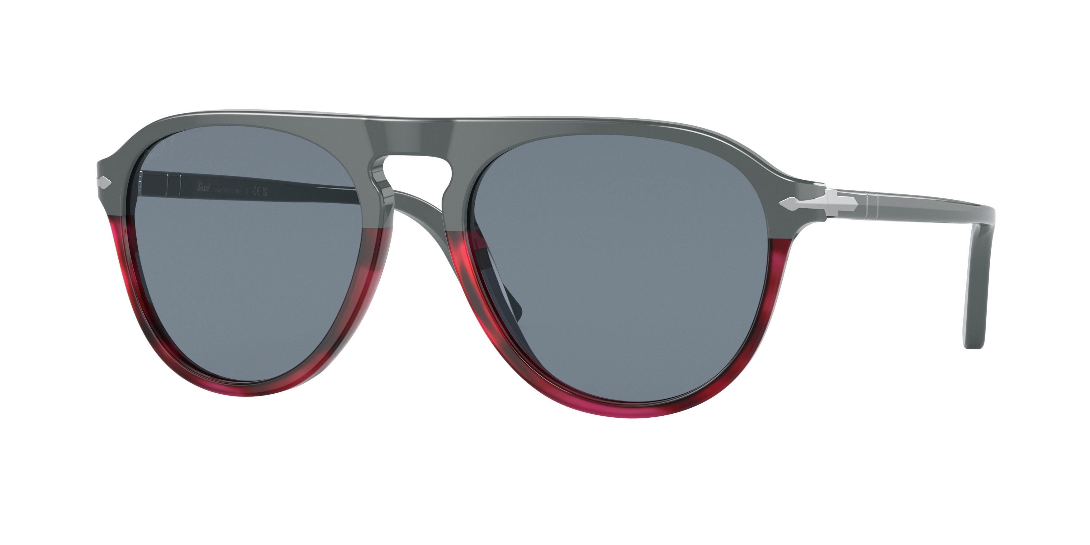 Persol PO3302S Pilot Sunglasses  117656-Grey 55-145-19 - Color Map Grey