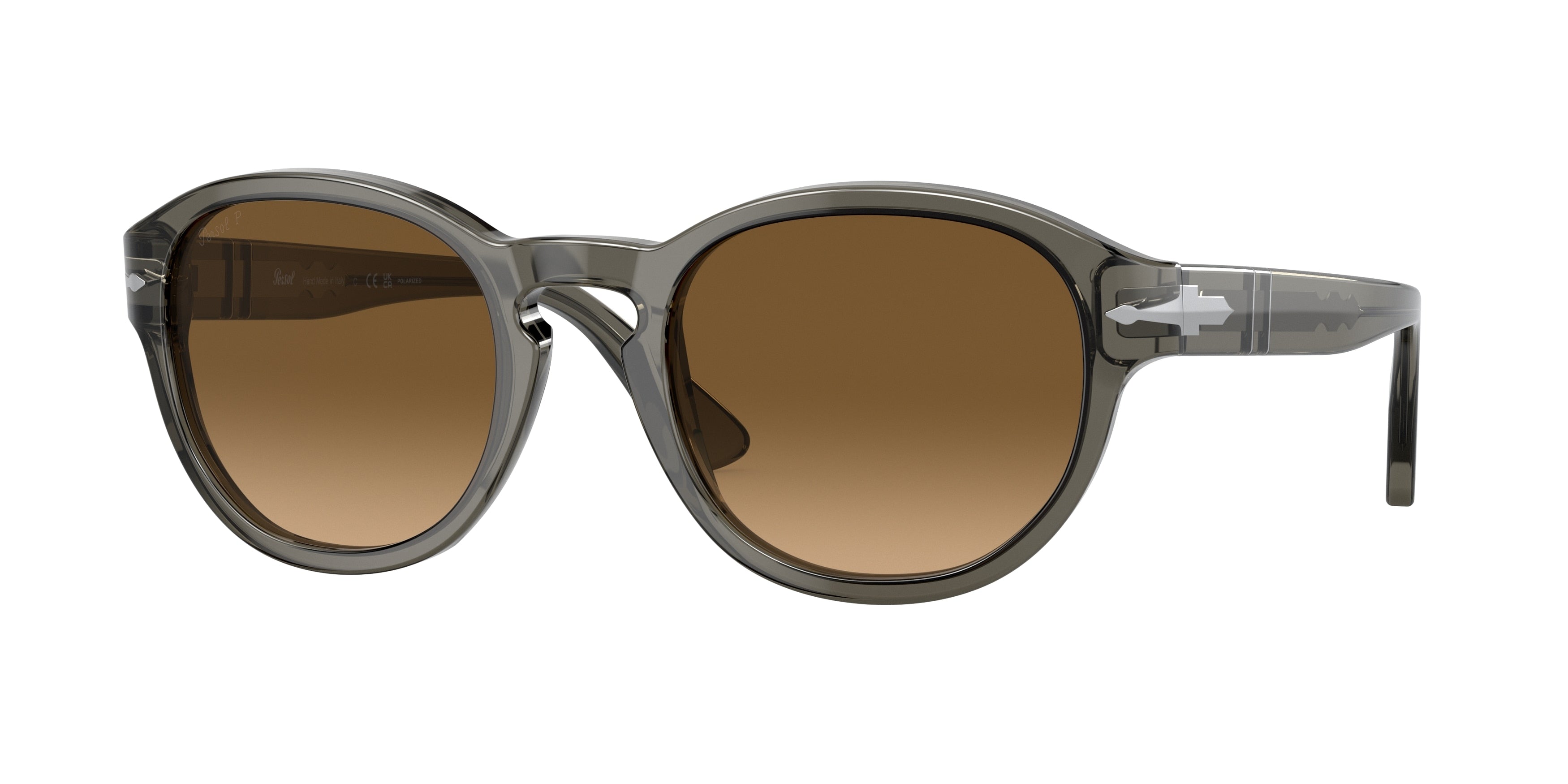 Persol PO3304S Oval Sunglasses  1103M2-Grey Taupe Transparent 53-145-22 - Color Map Grey