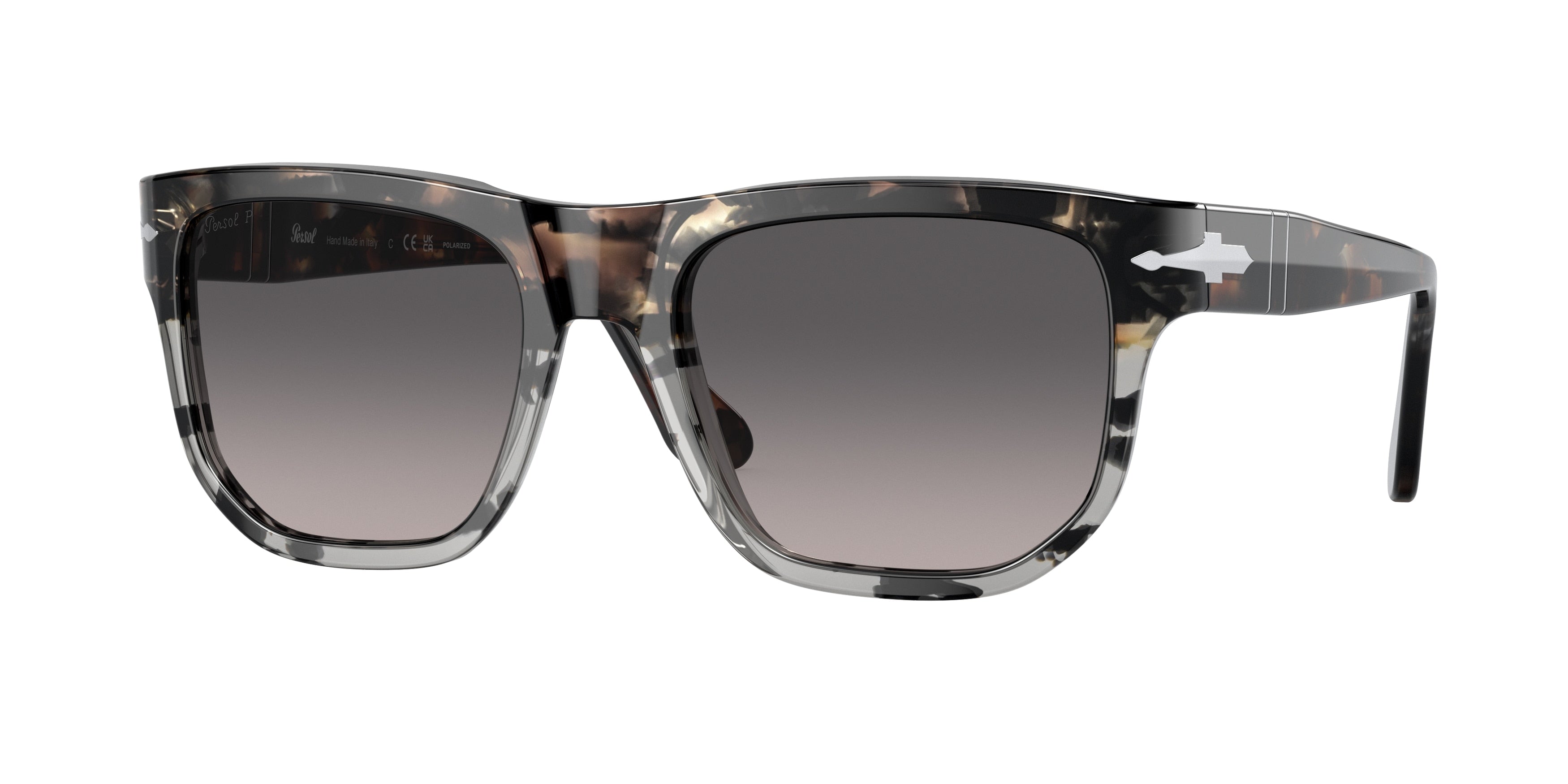 Persol PO3306S Pillow Sunglasses  1159M3-Brown Cut Grey Tort 55-145-20 - Color Map Brown