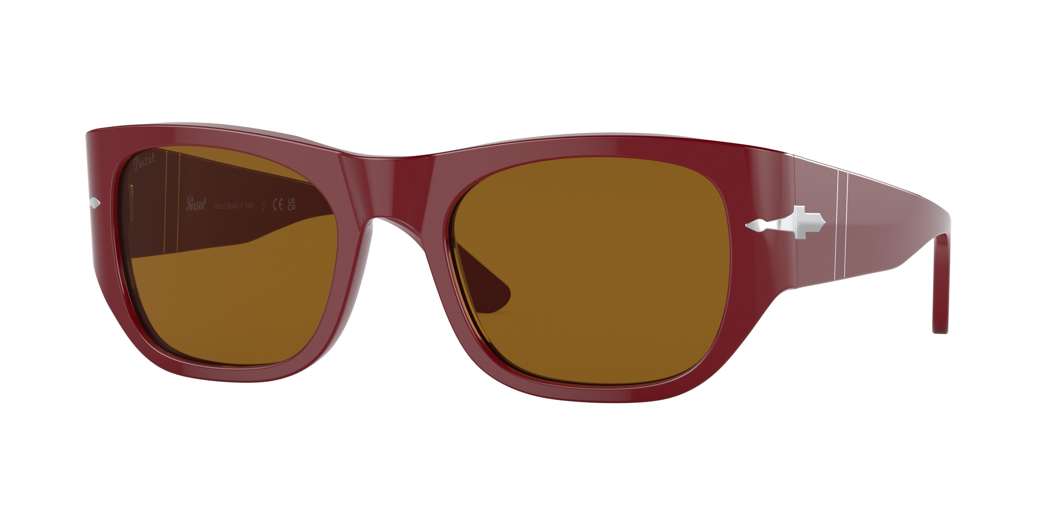 Persol PO3308S Square Sunglasses  117233-Bordeaux 54-145-21 - Color Map Red
