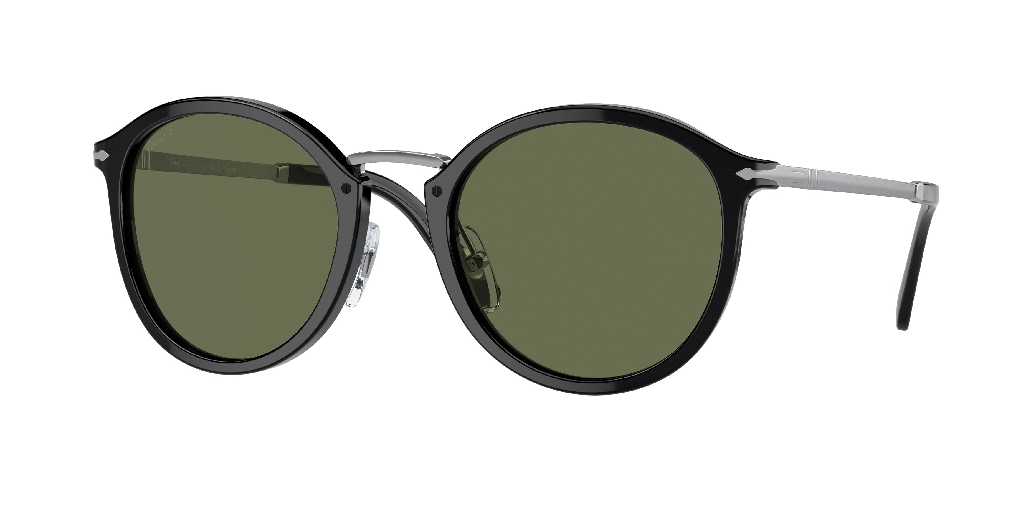 Persol PO3309S Round Sunglasses  95/58-Black 53-145-22 - Color Map Black
