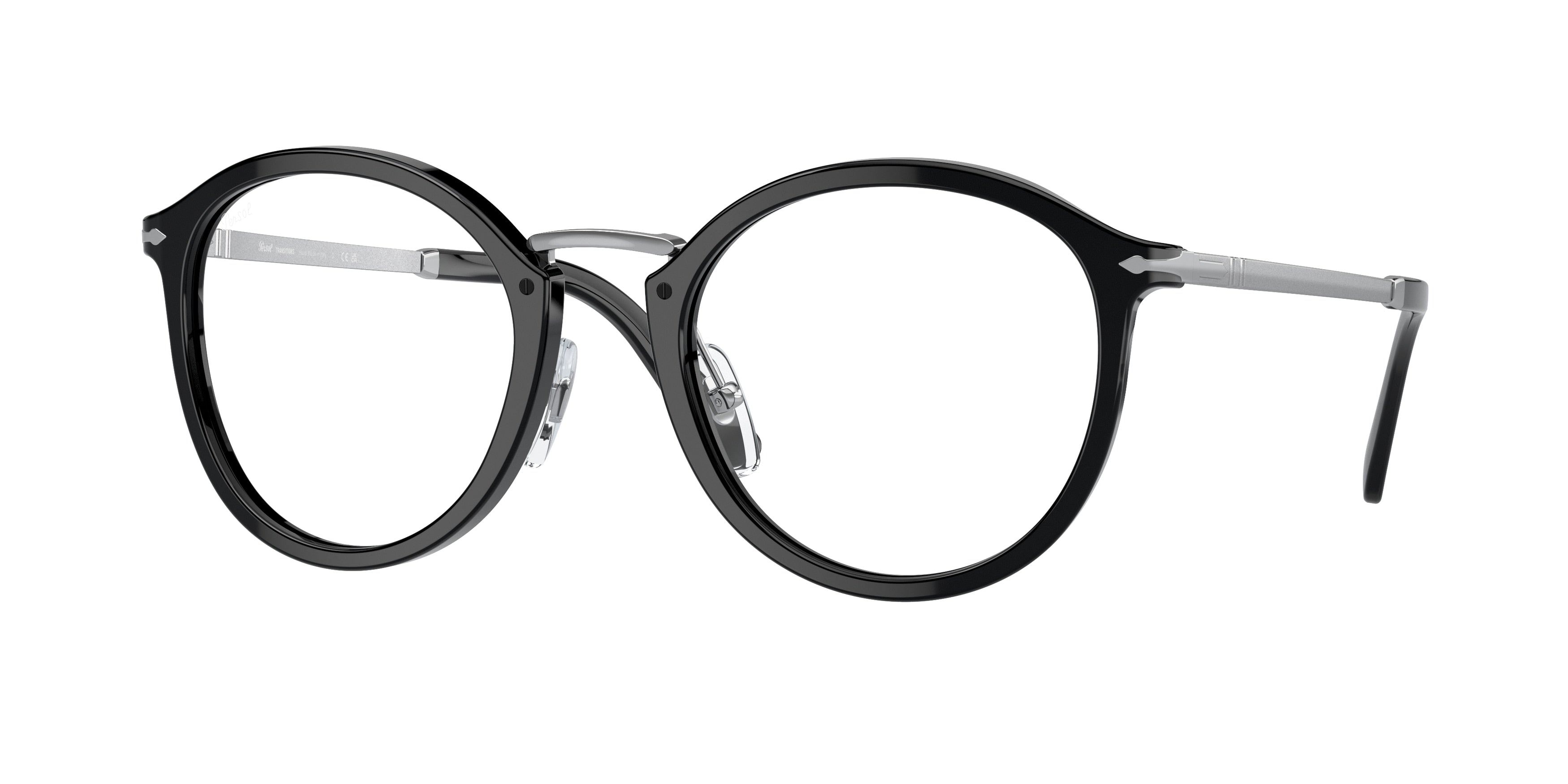 Persol PO3309S Round Sunglasses  95/GH-Black 51-145-22 - Color Map Black