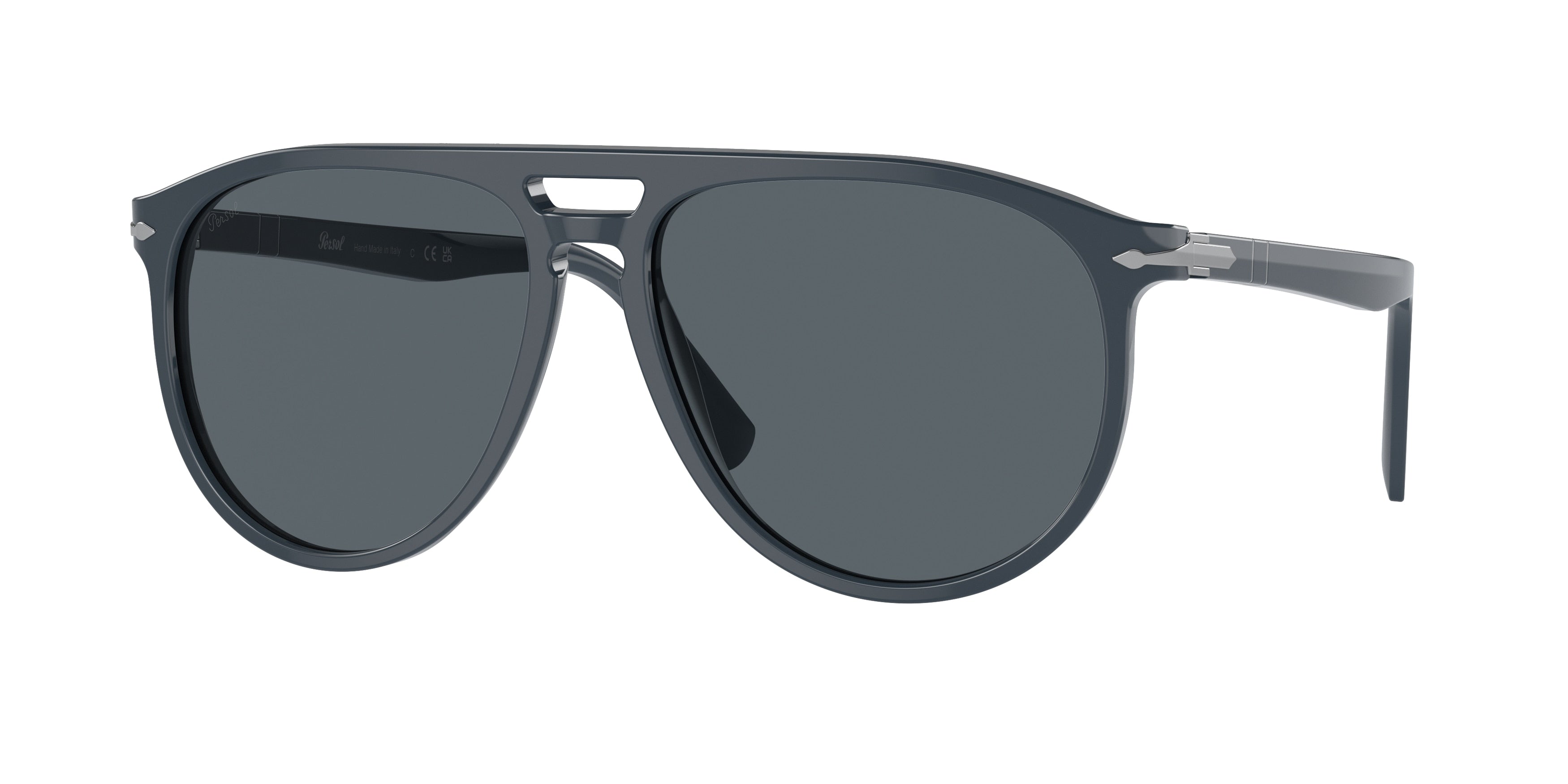 Persol PO3311S Pilot Sunglasses  1186R5-Dusty Blue 58-145-15 - Color Map Blue