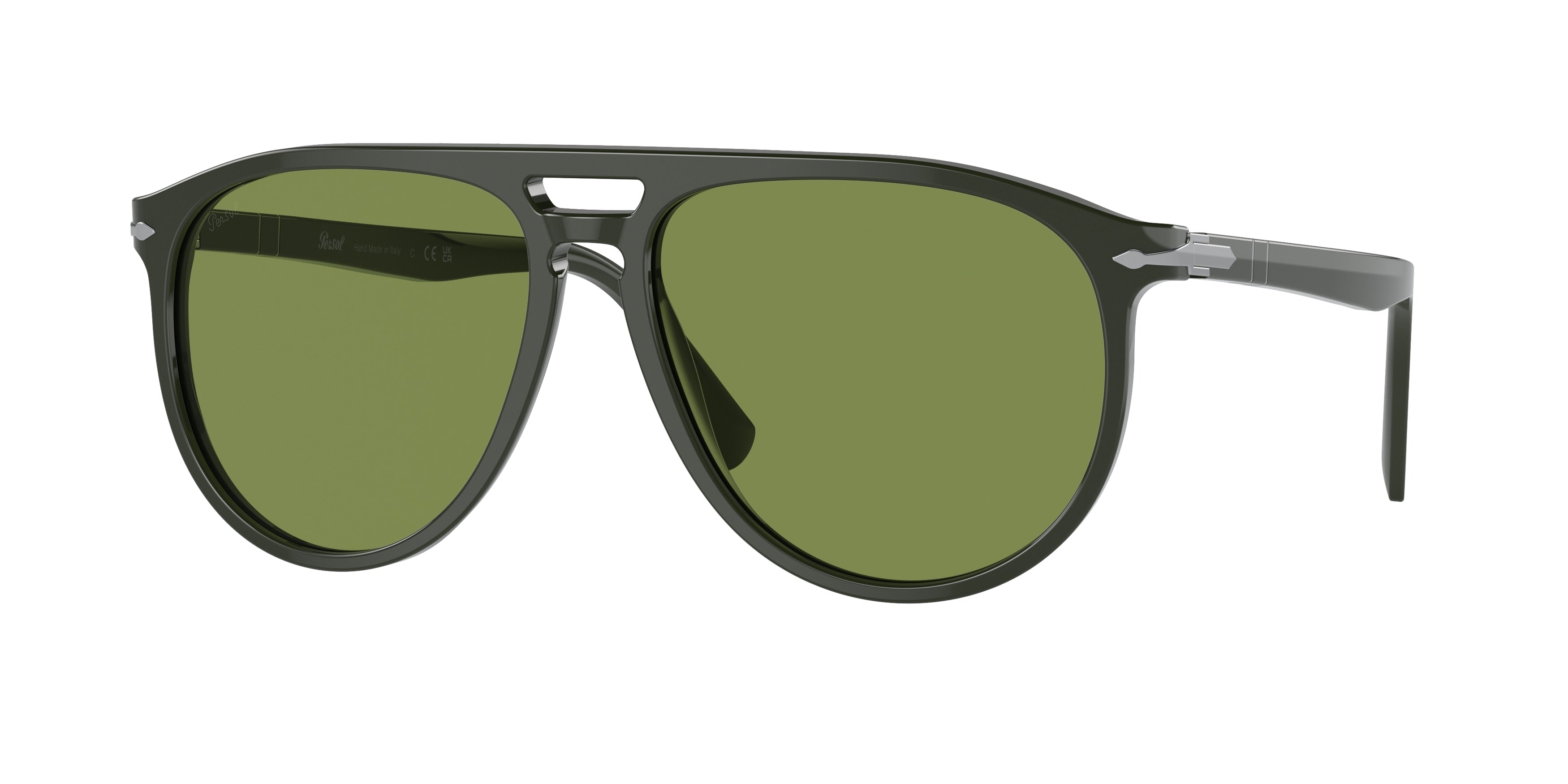 Persol PO3311S Pilot Sunglasses  11884E-Dark Green 58-145-15 - Color Map Green