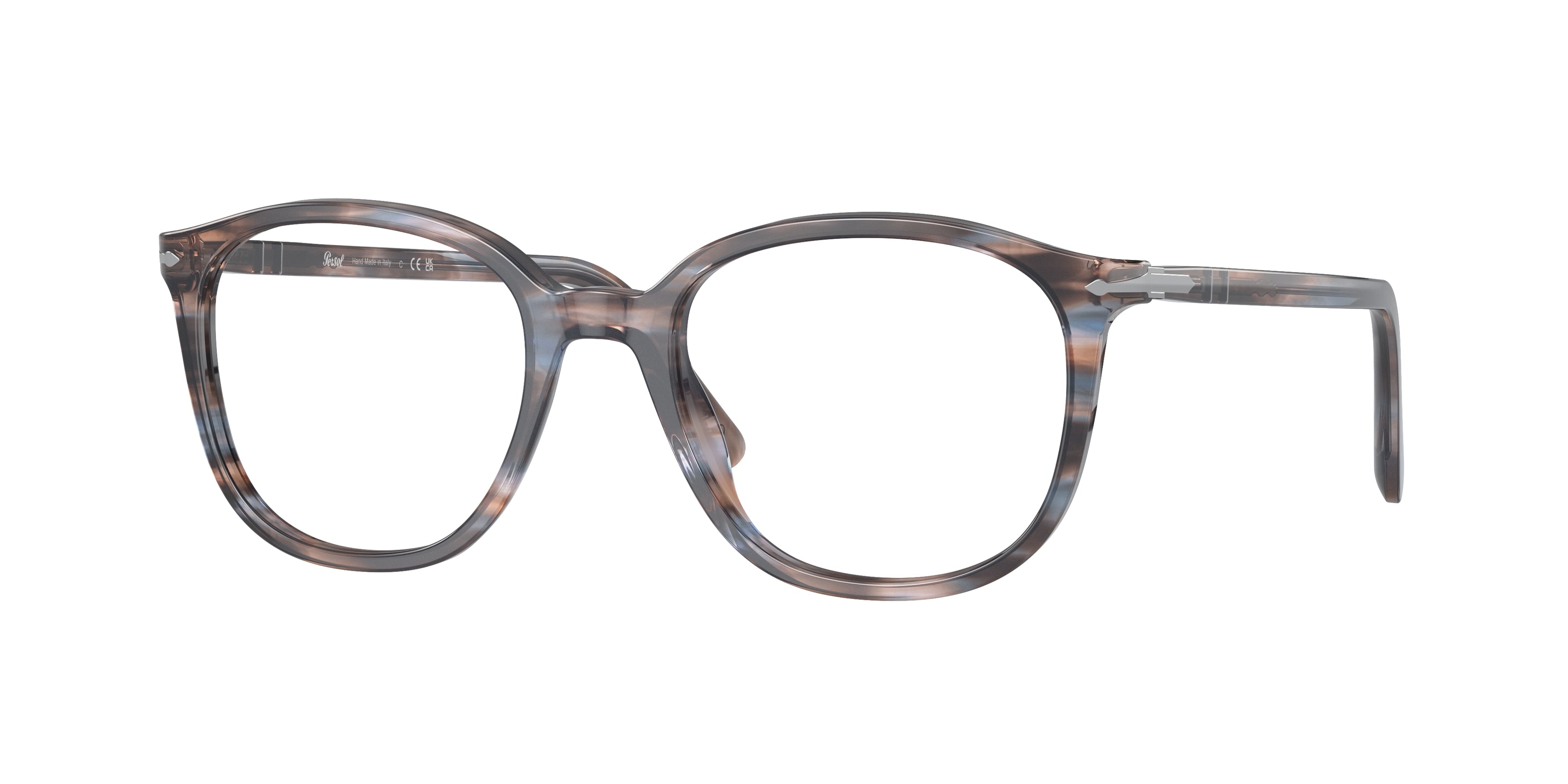 Persol PO3317V Pillow Eyeglasses  1155-Striped Blue 53-145-19 - Color Map Blue