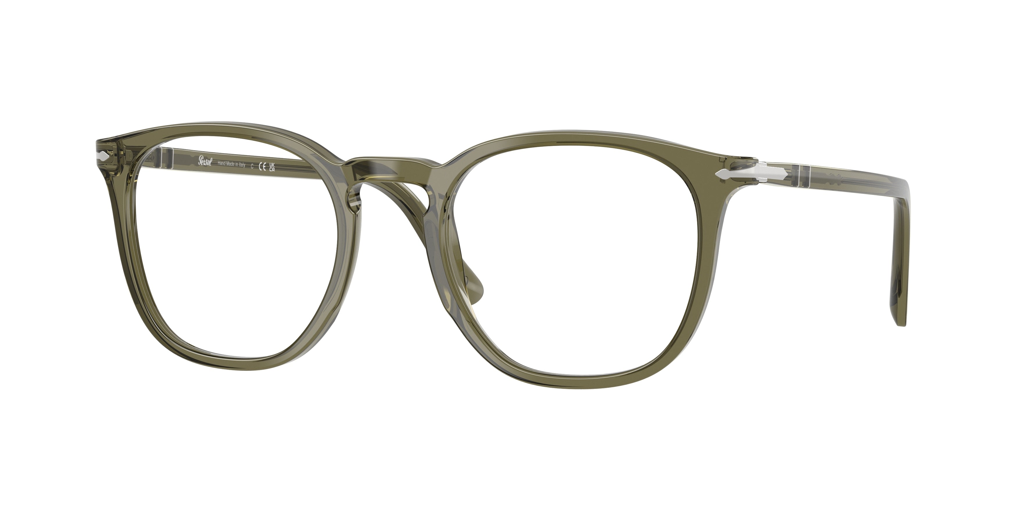 Persol PO3318V Phantos Eyeglasses  1142-Olive Transparent Green 51-145-21 - Color Map Green