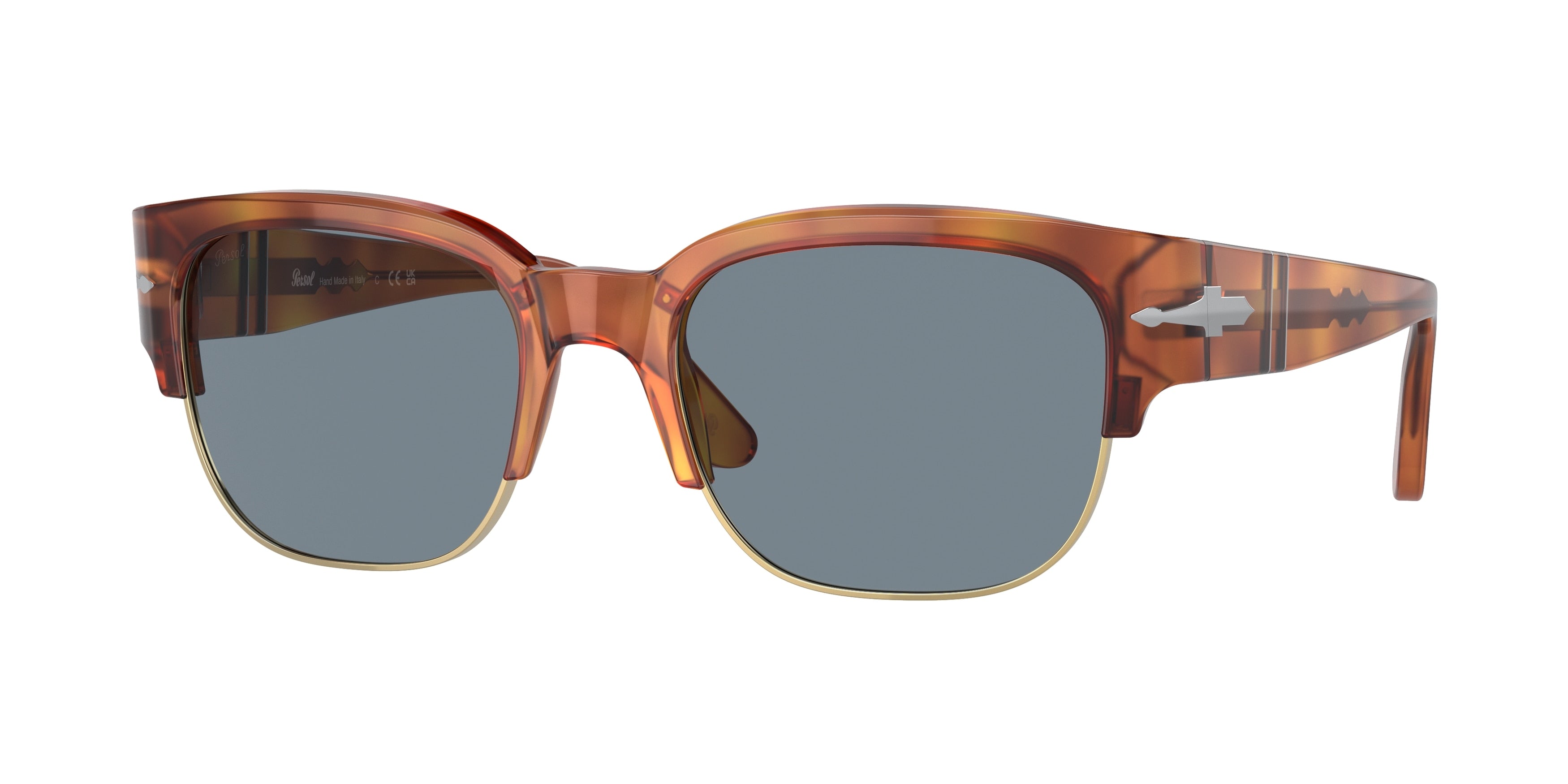 Persol TOM PO3319S Pillow Sunglasses  96/56-Terra Di Siena 55-145-20 - Color Map Brown