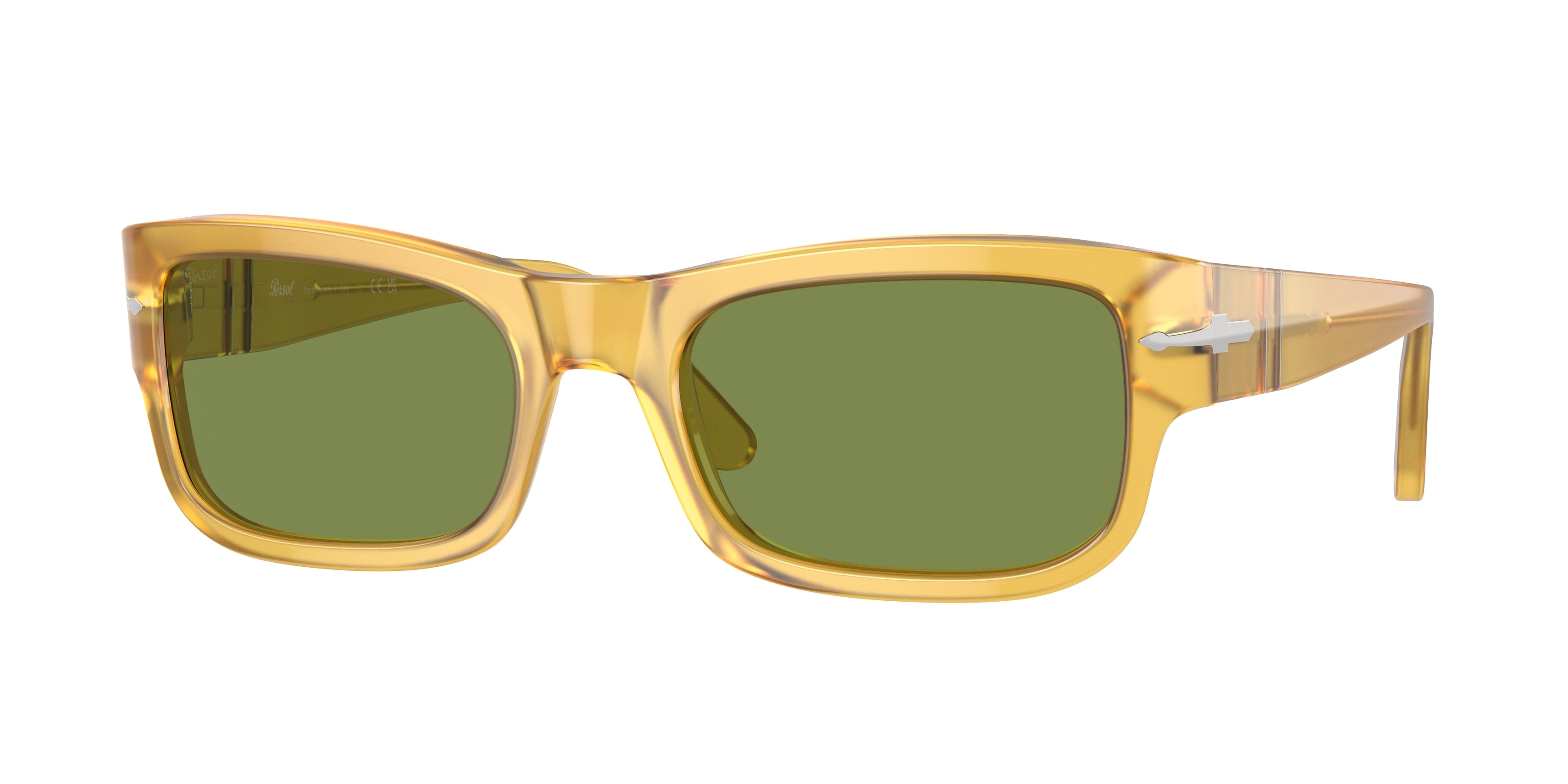 Persol PO3326S Rectangle Sunglasses  204/4E-Miele 57-145-21 - Color Map Yellow
