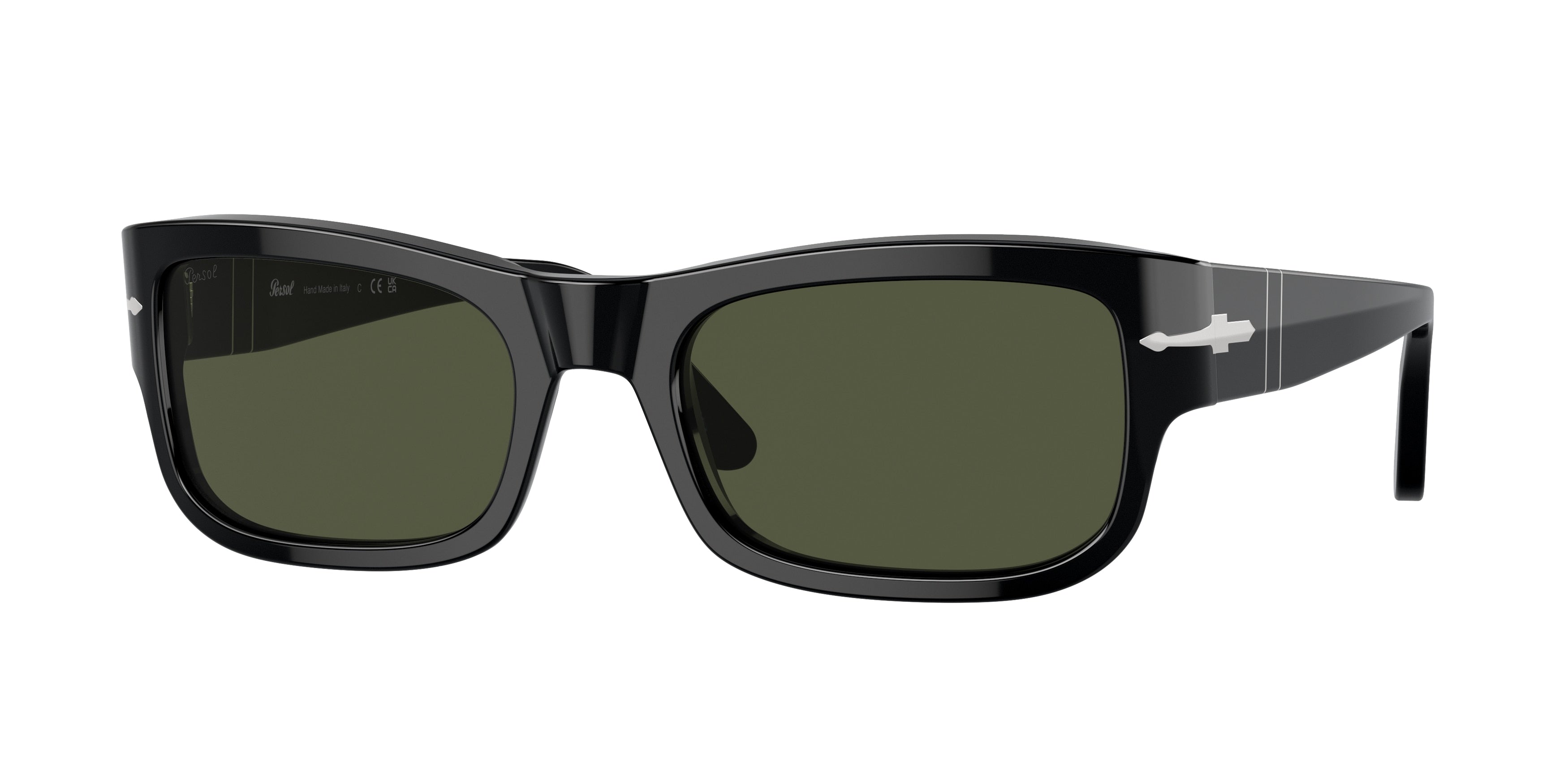 Persol PO3326S Rectangle Sunglasses  95/31-Black 57-145-21 - Color Map Black