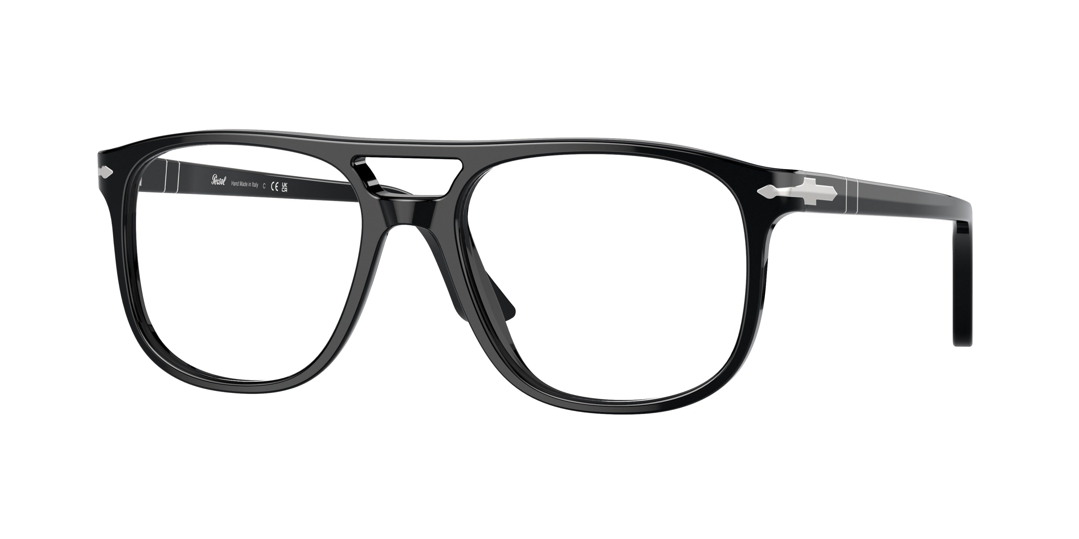 Persol GRETA PO3329V Pilot Eyeglasses  95-Black 54-145-18 - Color Map Black