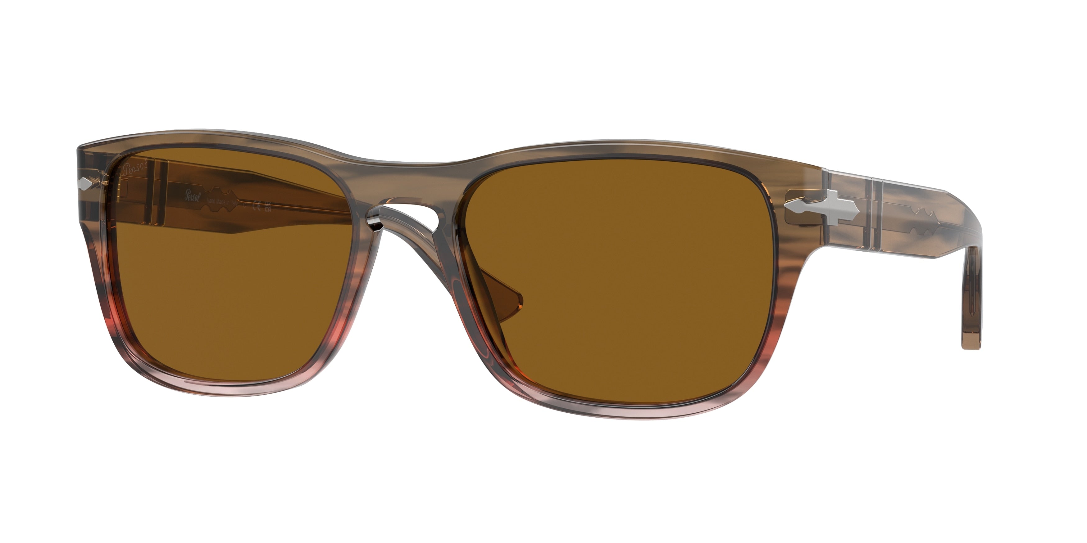 Persol PO3341S Pillow Sunglasses  120633-Striped Brown Gradient Red 58-145-19 - Color Map Brown