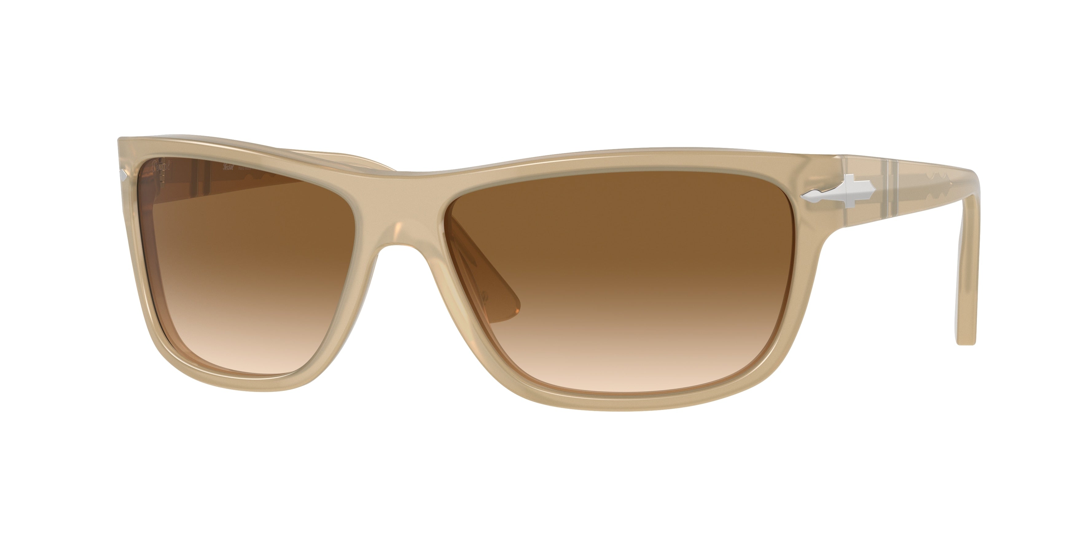 Persol PO3342S Rectangle Sunglasses  116951-Opal Beige 63-135-14 - Color Map Brown