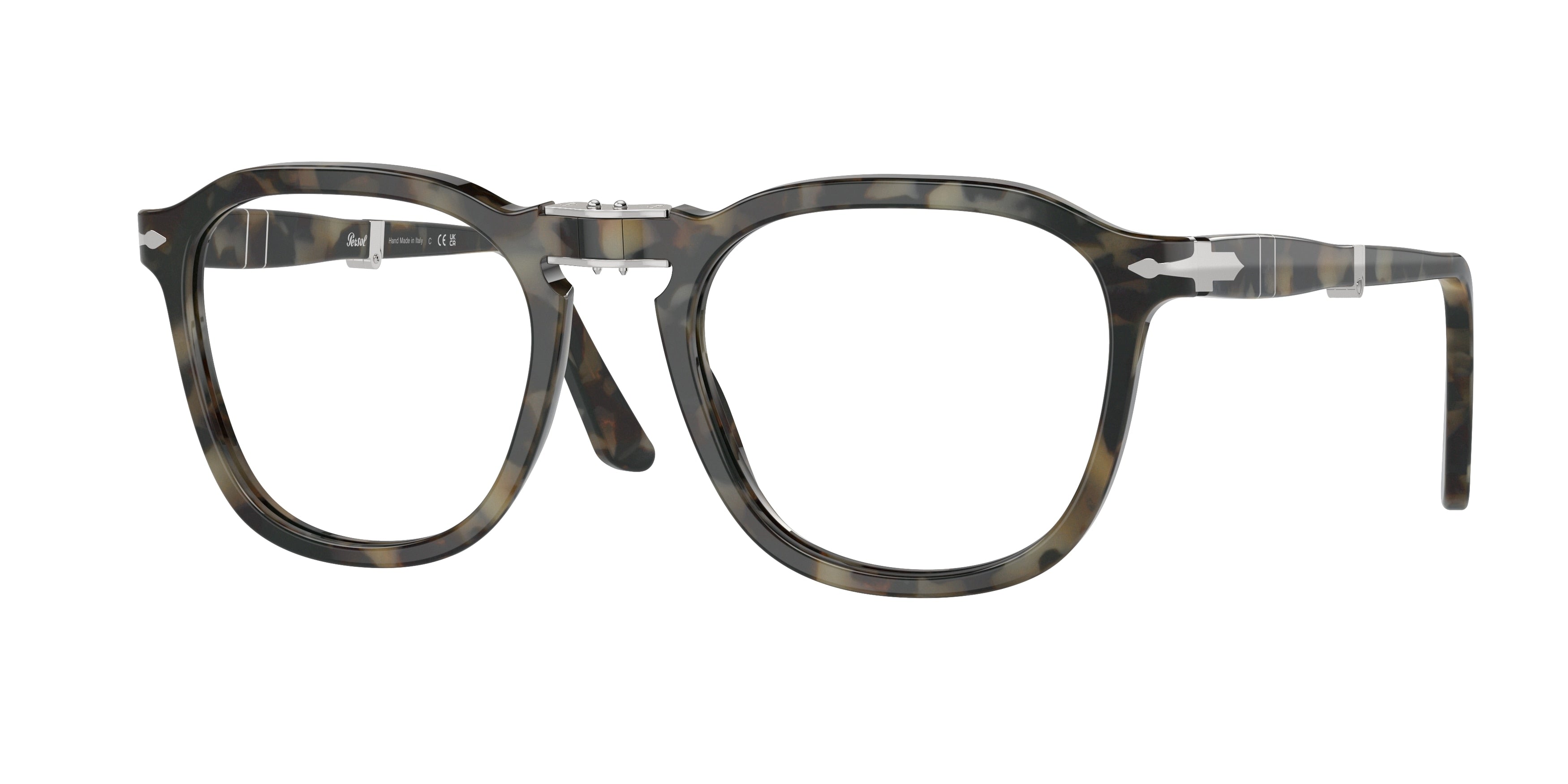 Persol RENE' PO3345V Square Eyeglasses  1071-Brown Tortoise 52-140-21 - Color Map Tortoise
