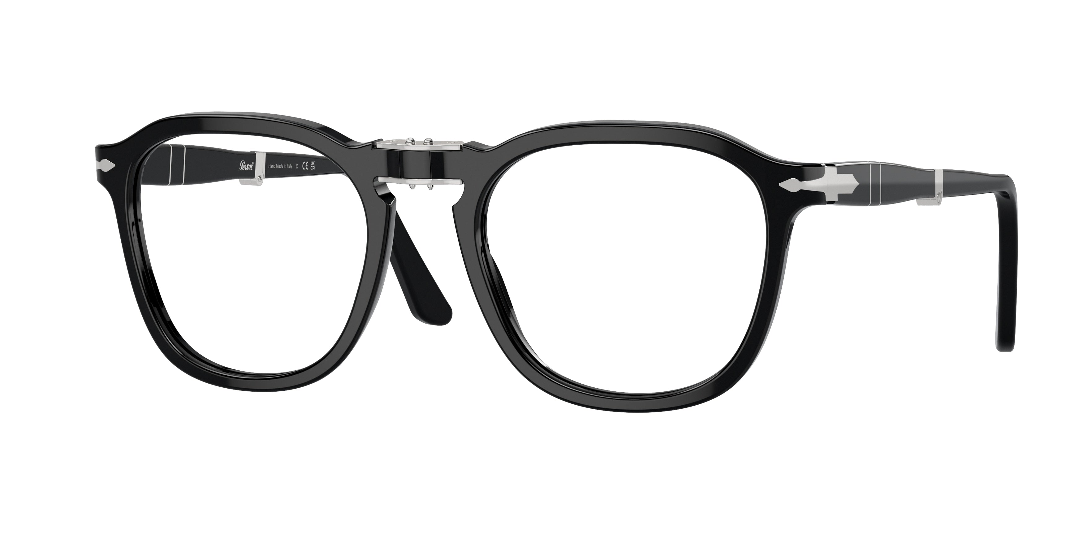 Persol RENE' PO3345V Square Eyeglasses  95-Black 52-140-21 - Color Map Black