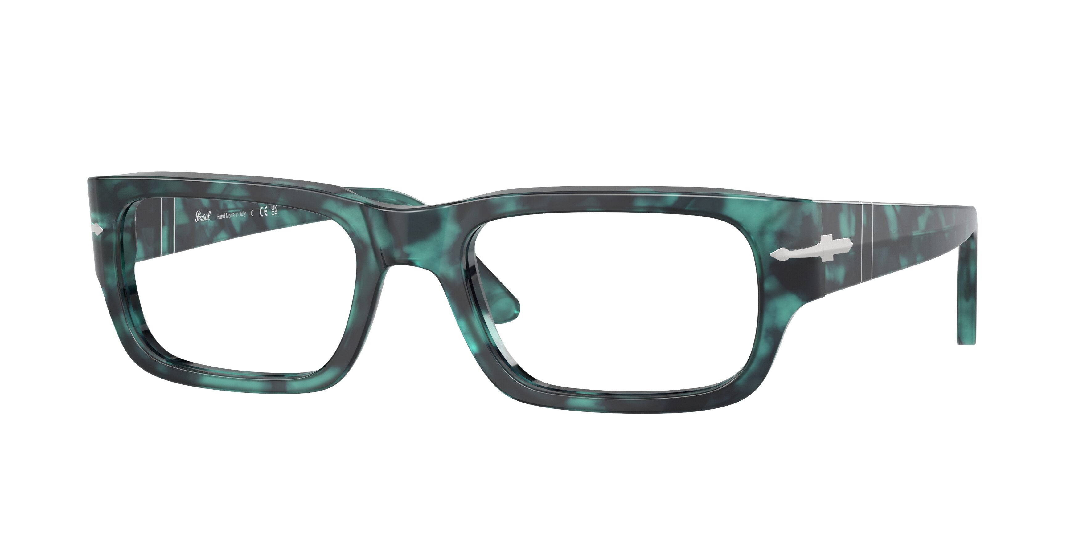 Persol PO3347V Rectangle Eyeglasses  1211-Blue Havana 55-145-20 - Color Map Blue