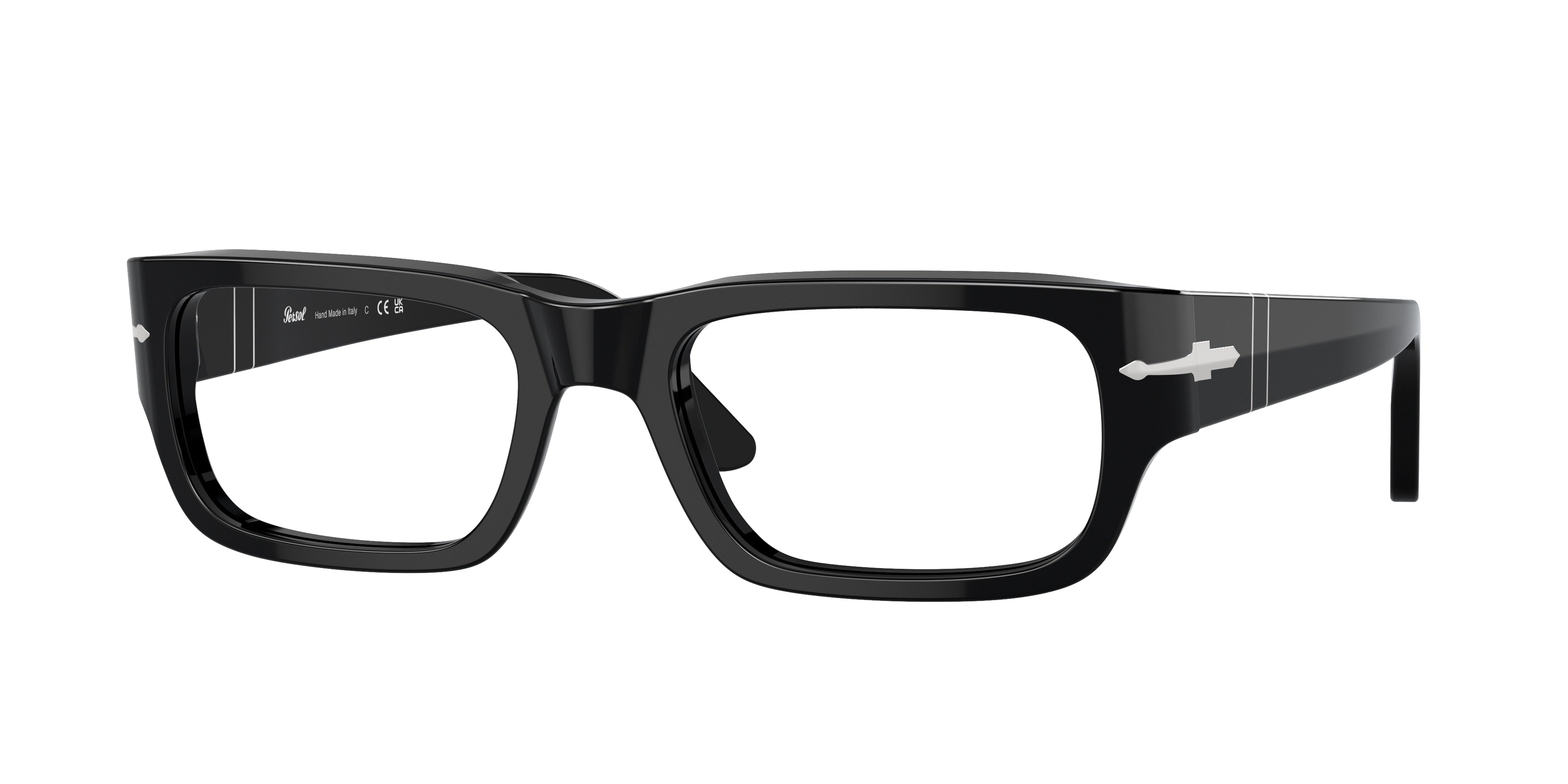 Persol PO3347V Rectangle Eyeglasses  95-Black 55-145-20 - Color Map Black