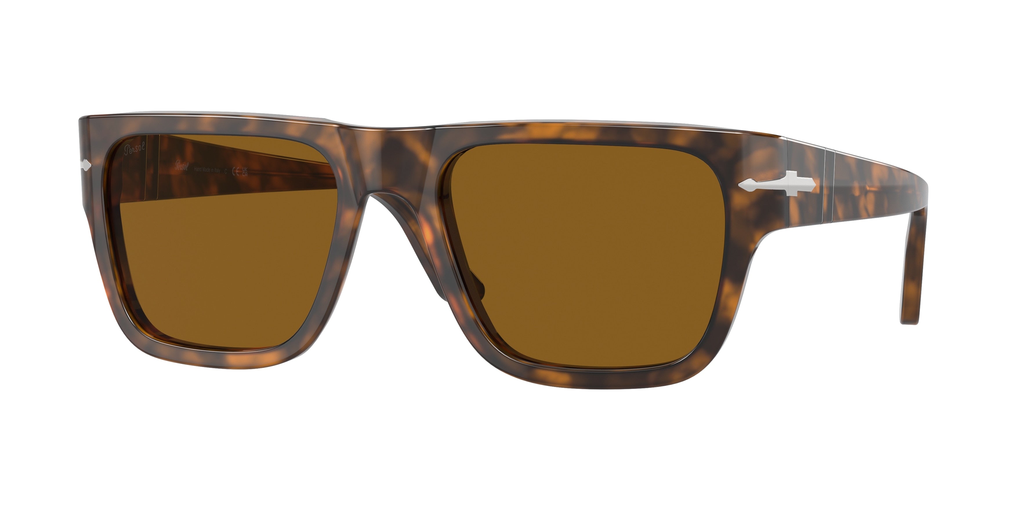 Persol PO3348S Square Sunglasses  121033-Brown Havana 57-145-20 - Color Map Brown