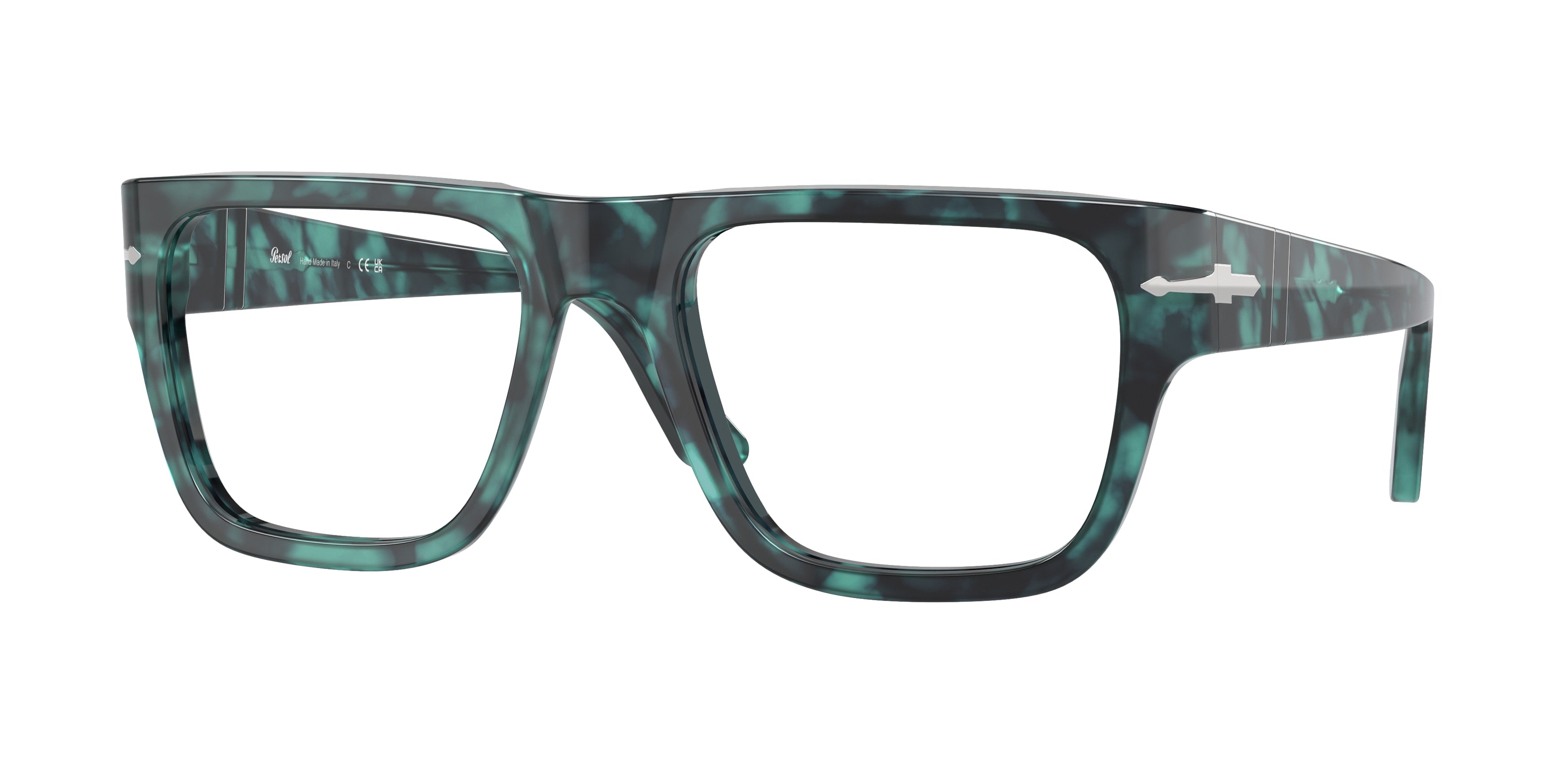 Persol PO3348V Square Eyeglasses  1211-Blue Havana 55-145-20 - Color Map Blue