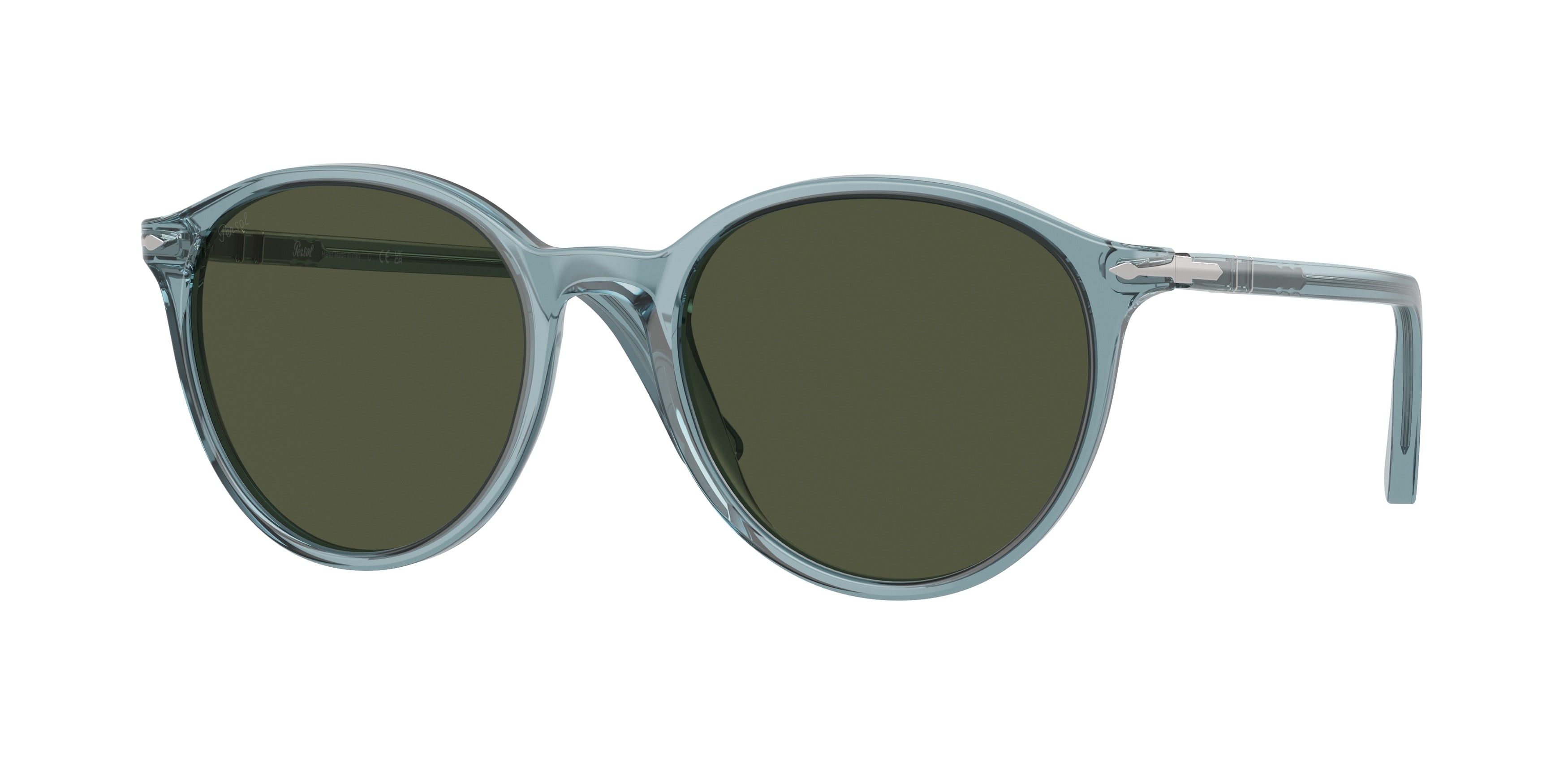 Persol PO3350S Phantos Sunglasses  120431-Transparent Blue 56-145-20 - Color Map Blue