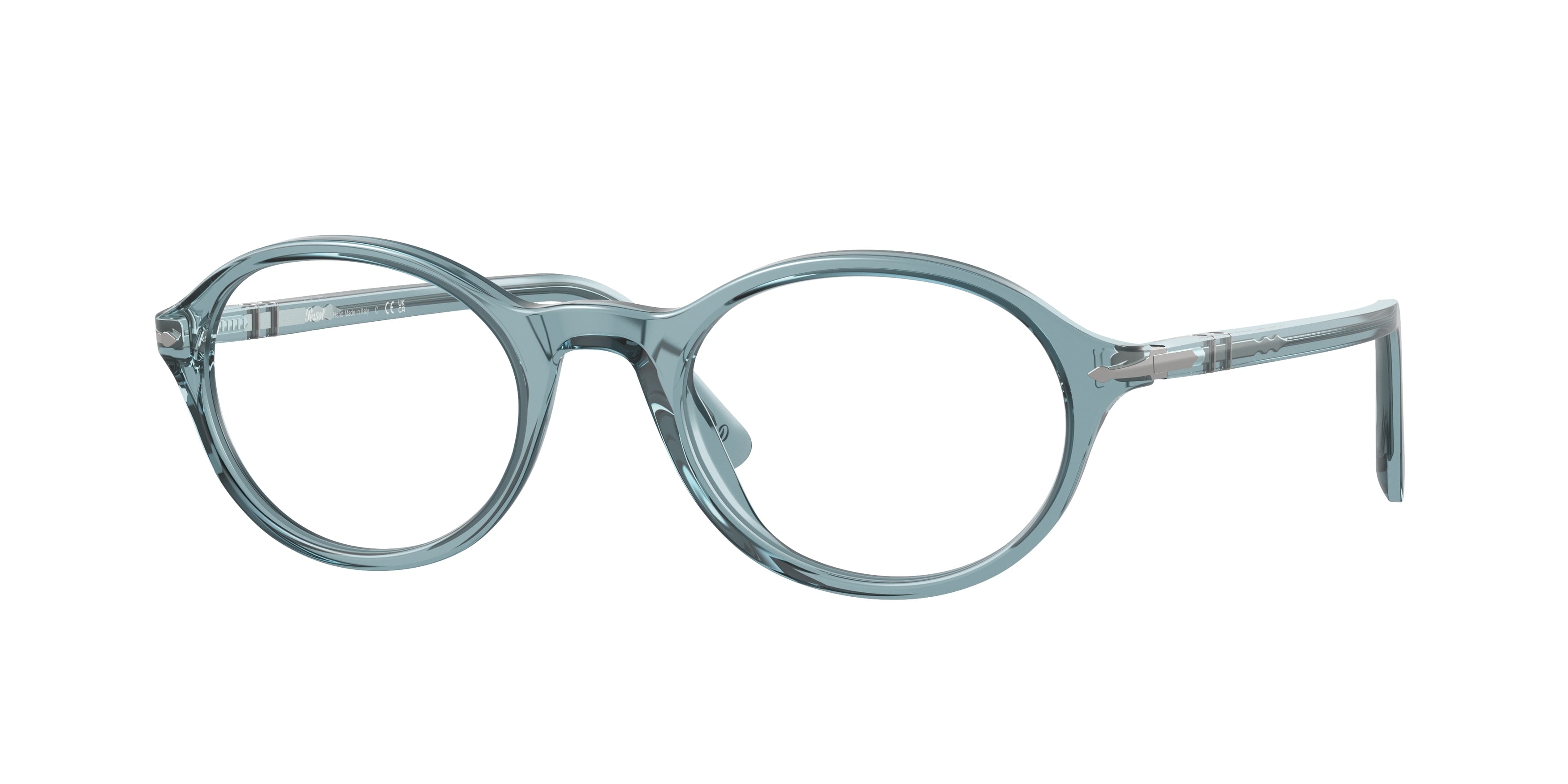 Persol PO3351V Oval Eyeglasses  1204-Transparent Blue 52-145-21 - Color Map Blue