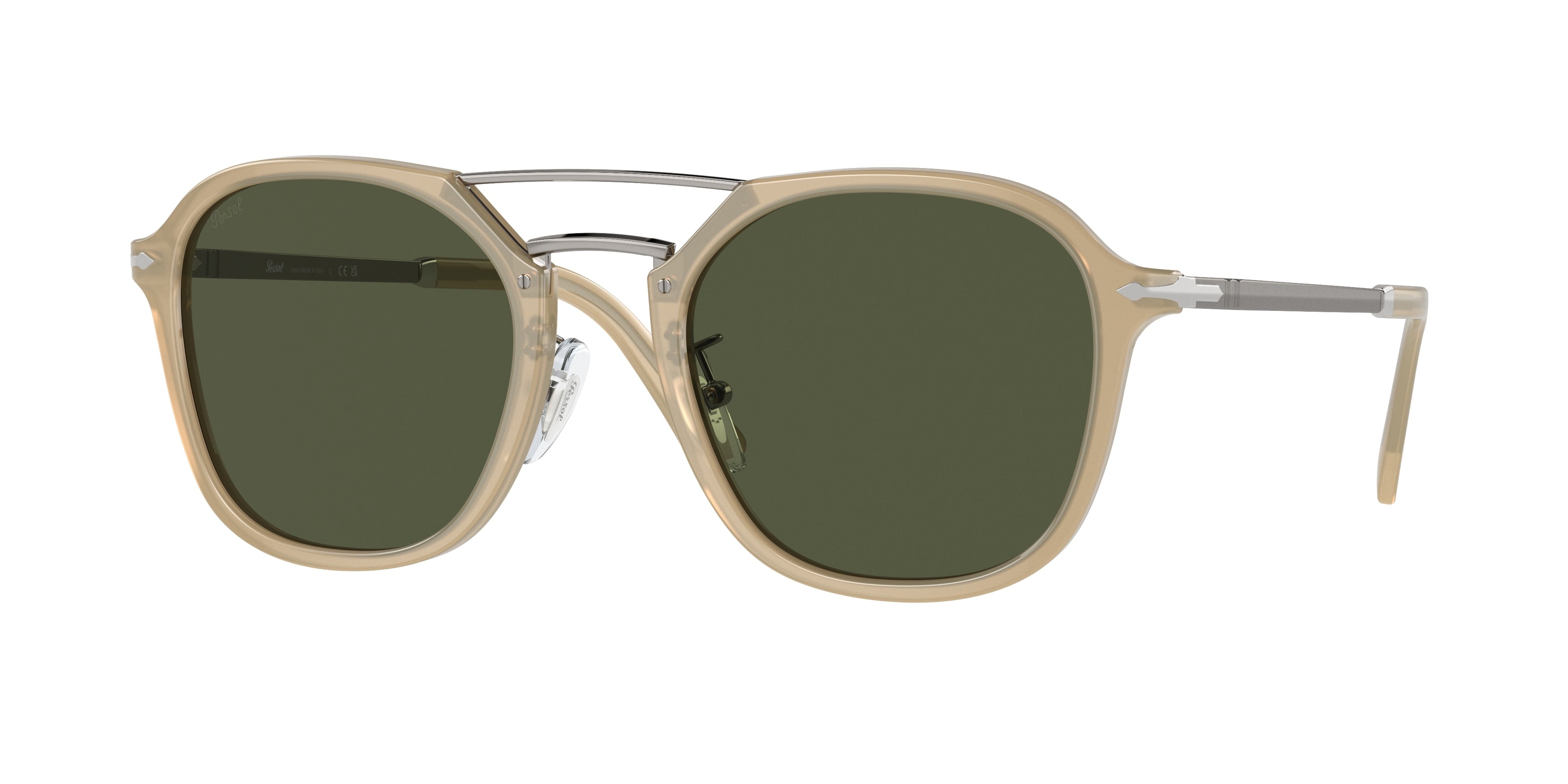 Persol PO3352S Square Sunglasses  116931-Opal Beige 55-145-22 - Color Map Brown