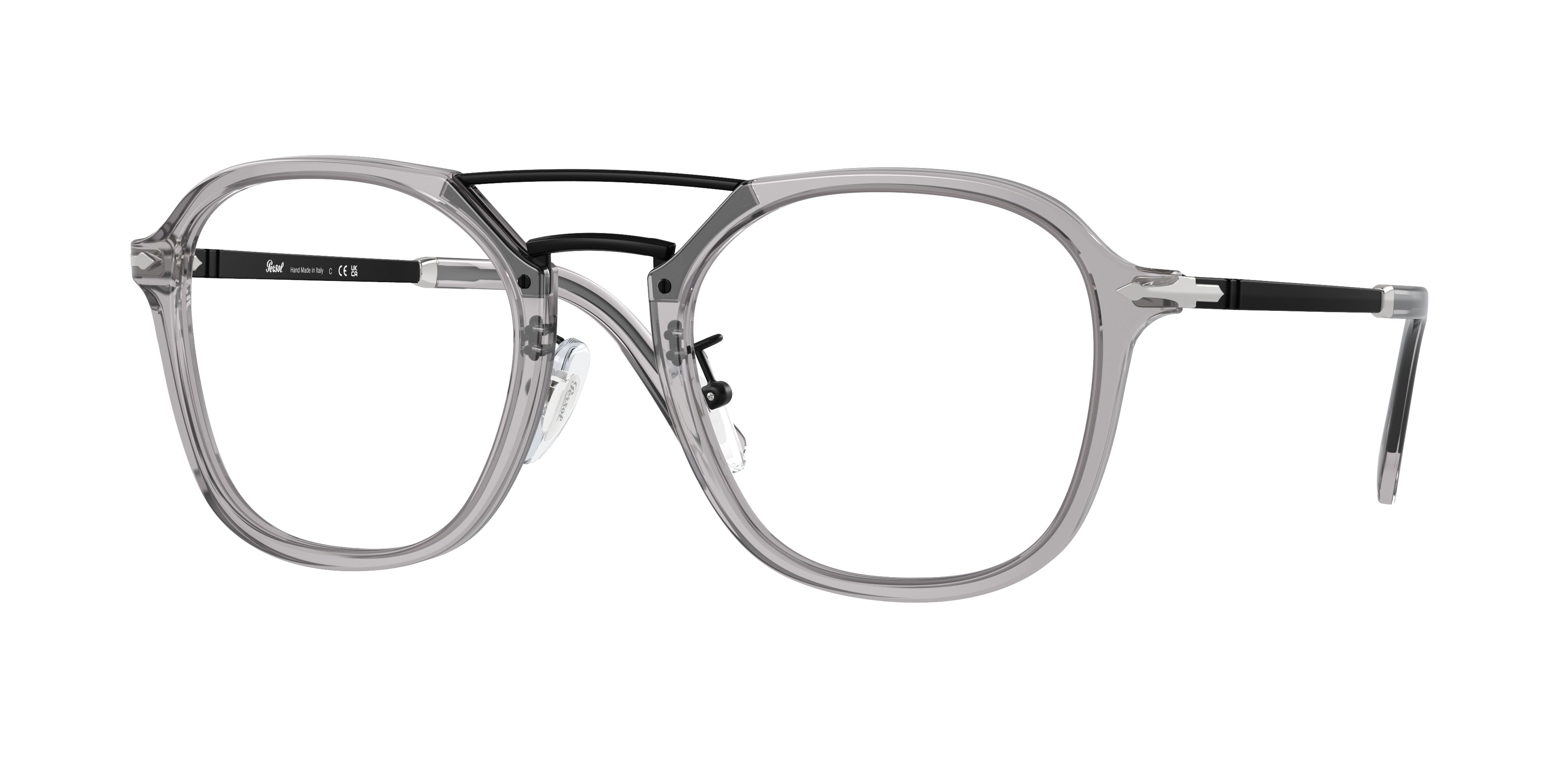 Persol PO3352V Square Eyeglasses  309-Transparent Grey 53-145-22 - Color Map Grey