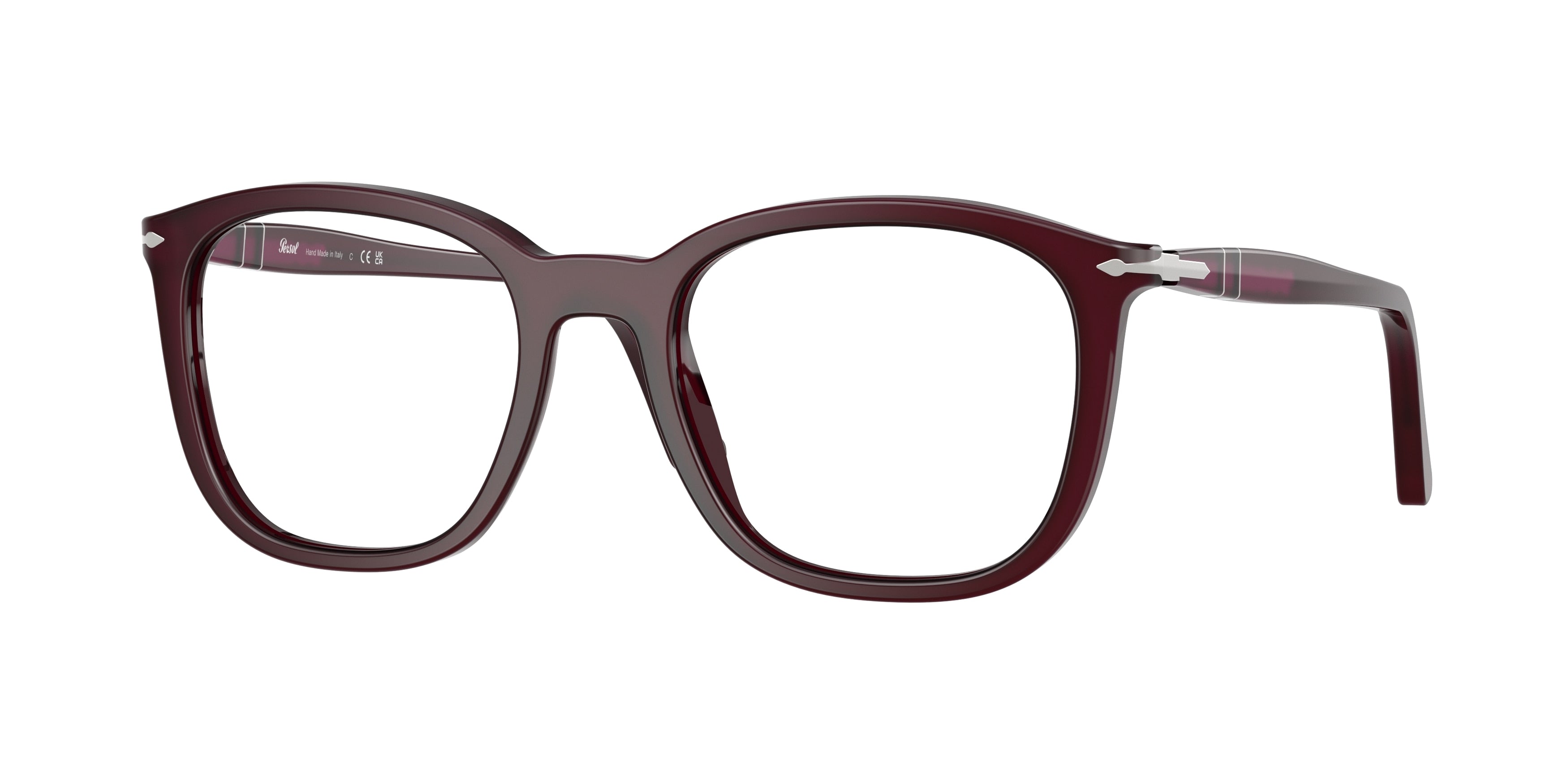 Persol PO3355V Pillow Eyeglasses  1216-Milky Plum 52-145-20 - Color Map Bordeaux
