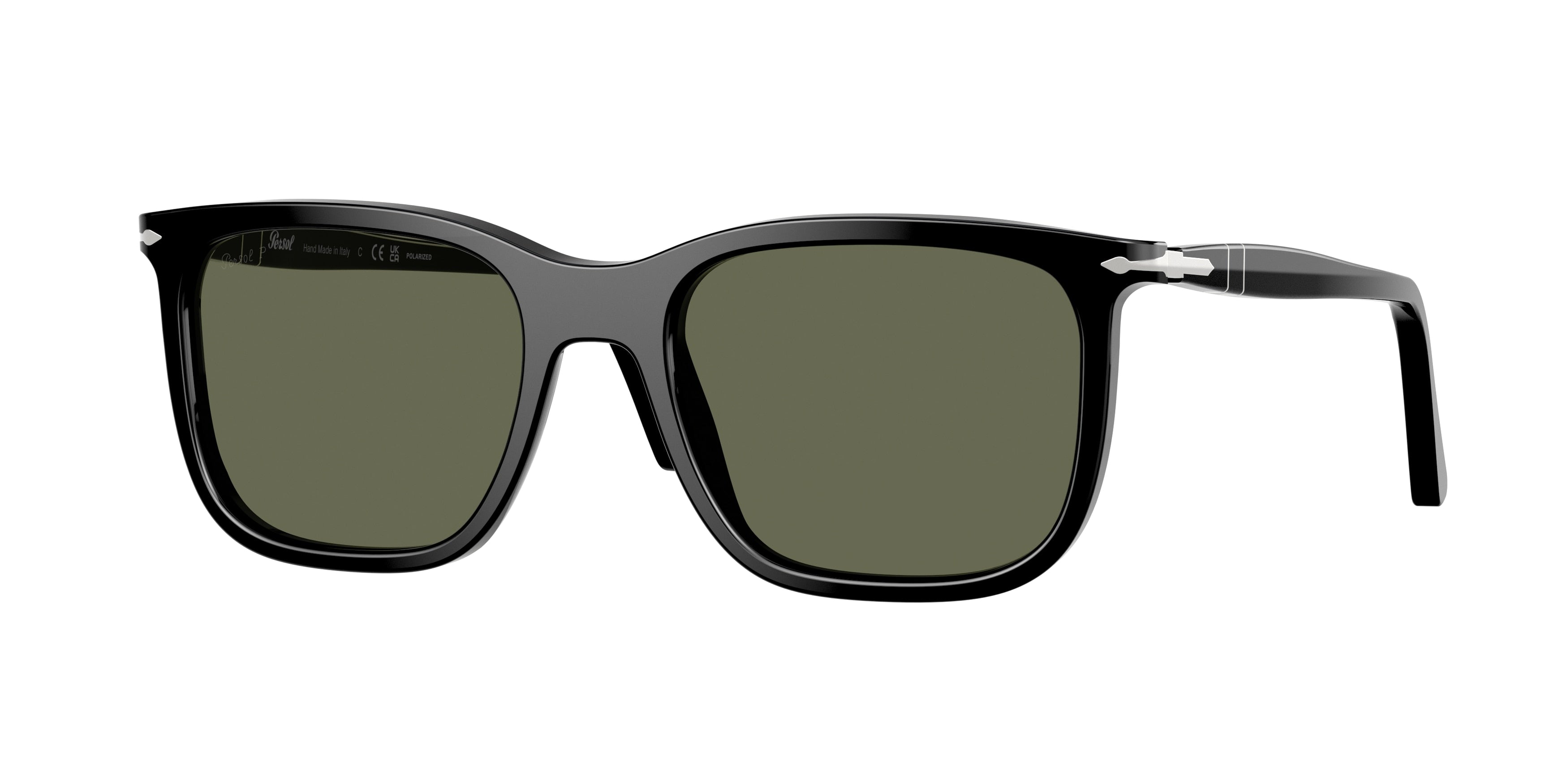 Persol RENZO PO3357S Rectangle Sunglasses  95/58-Black 56-145-19 - Color Map Black