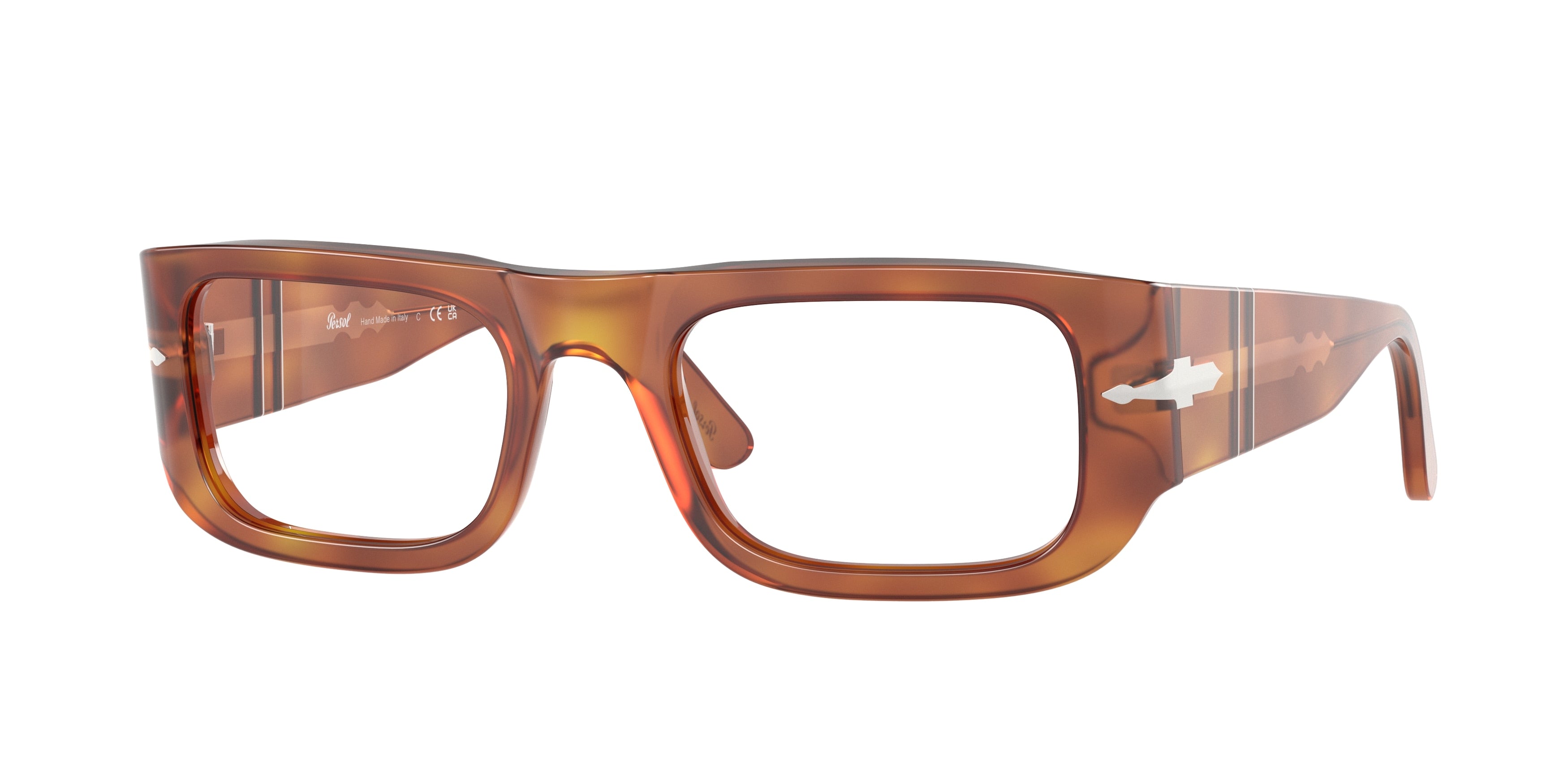 Persol WES PO3362V Pillow Eyeglasses  96-Terra Di Siena 52-145-21 - Color Map Brown