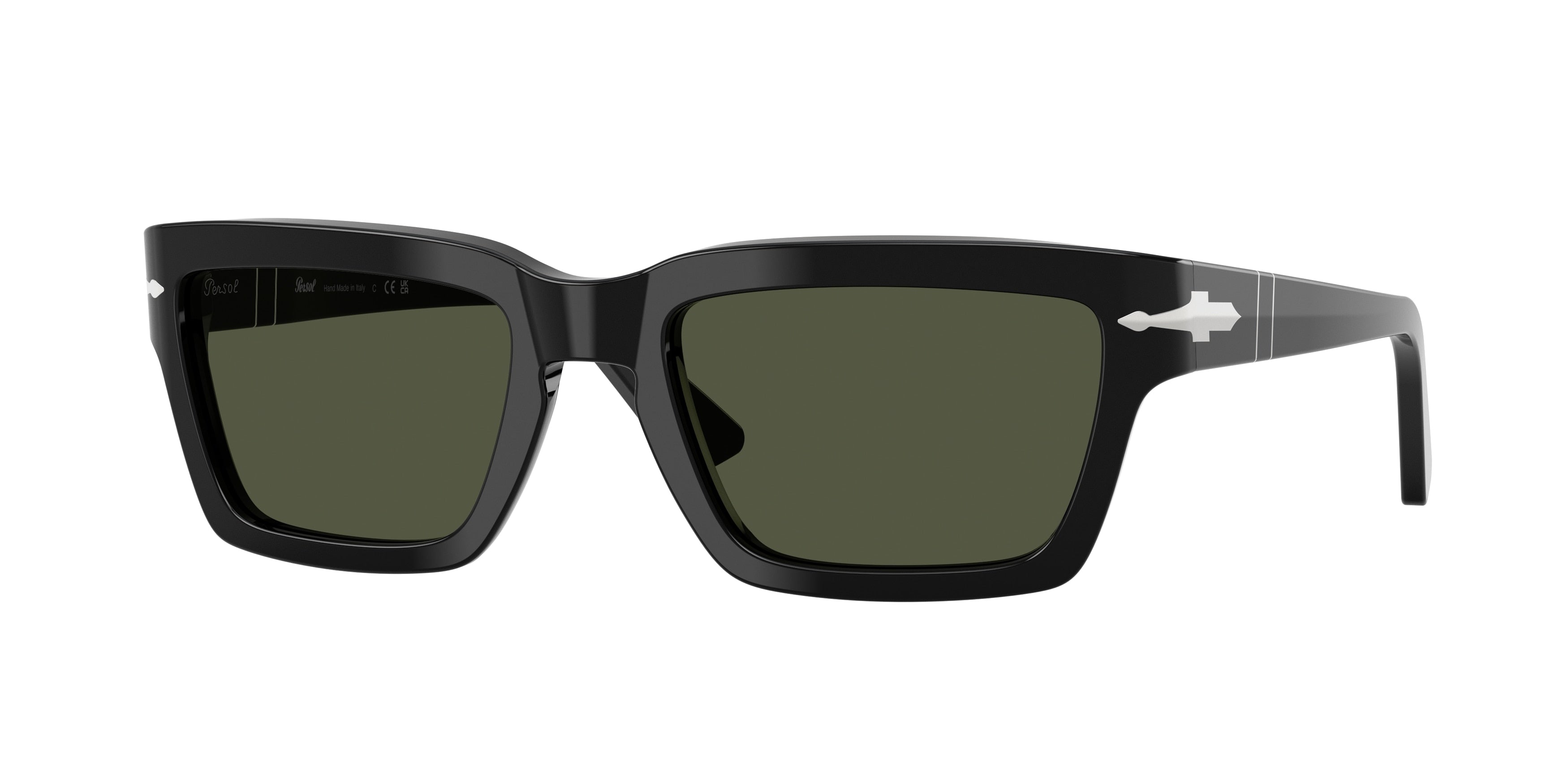 Persol PO3363S Rectangle Sunglasses  95/31-Black 57-145-20 - Color Map Black