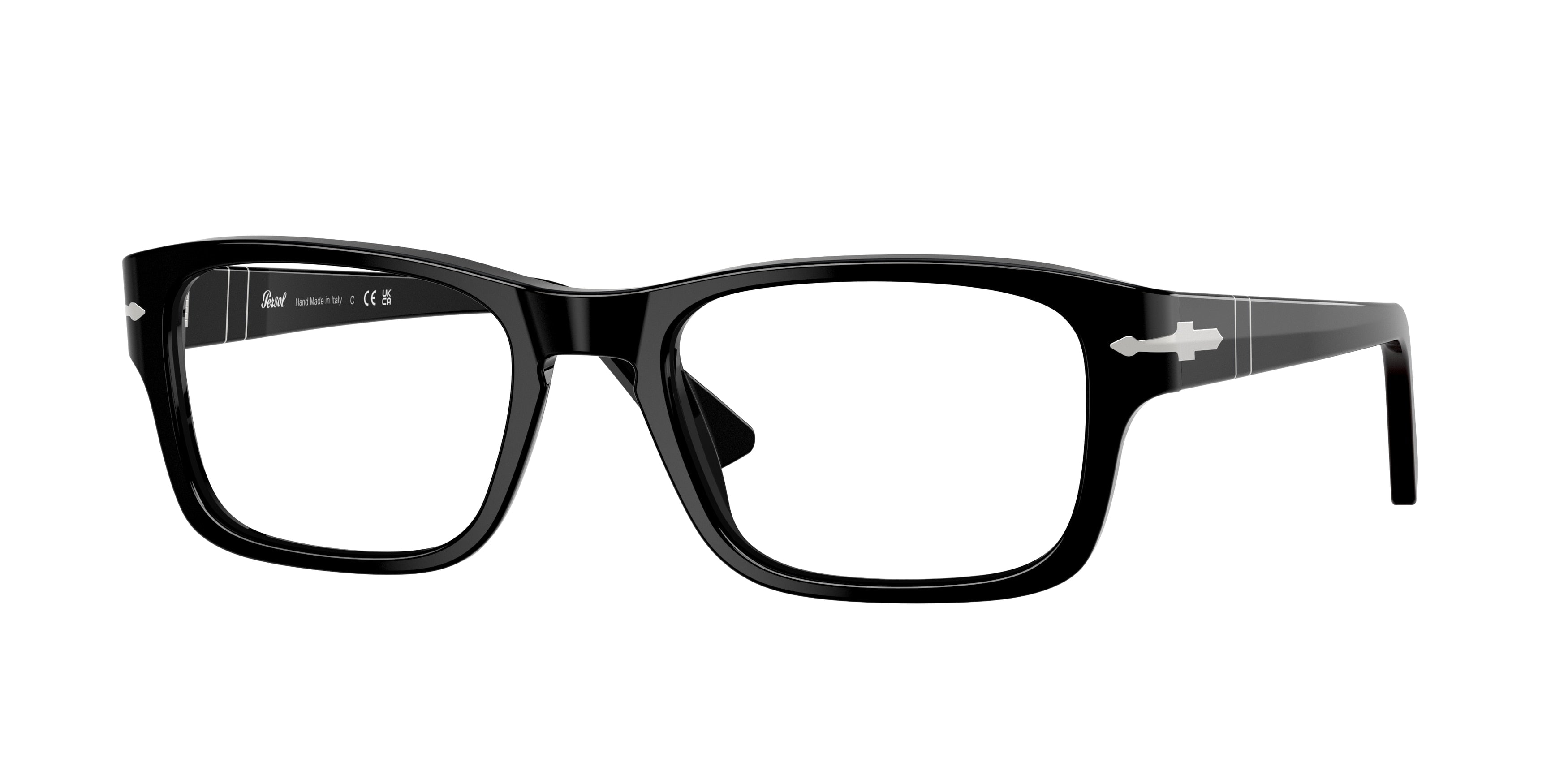 Persol PO3364V Rectangle Eyeglasses  95-Black 56-145-20 - Color Map Black