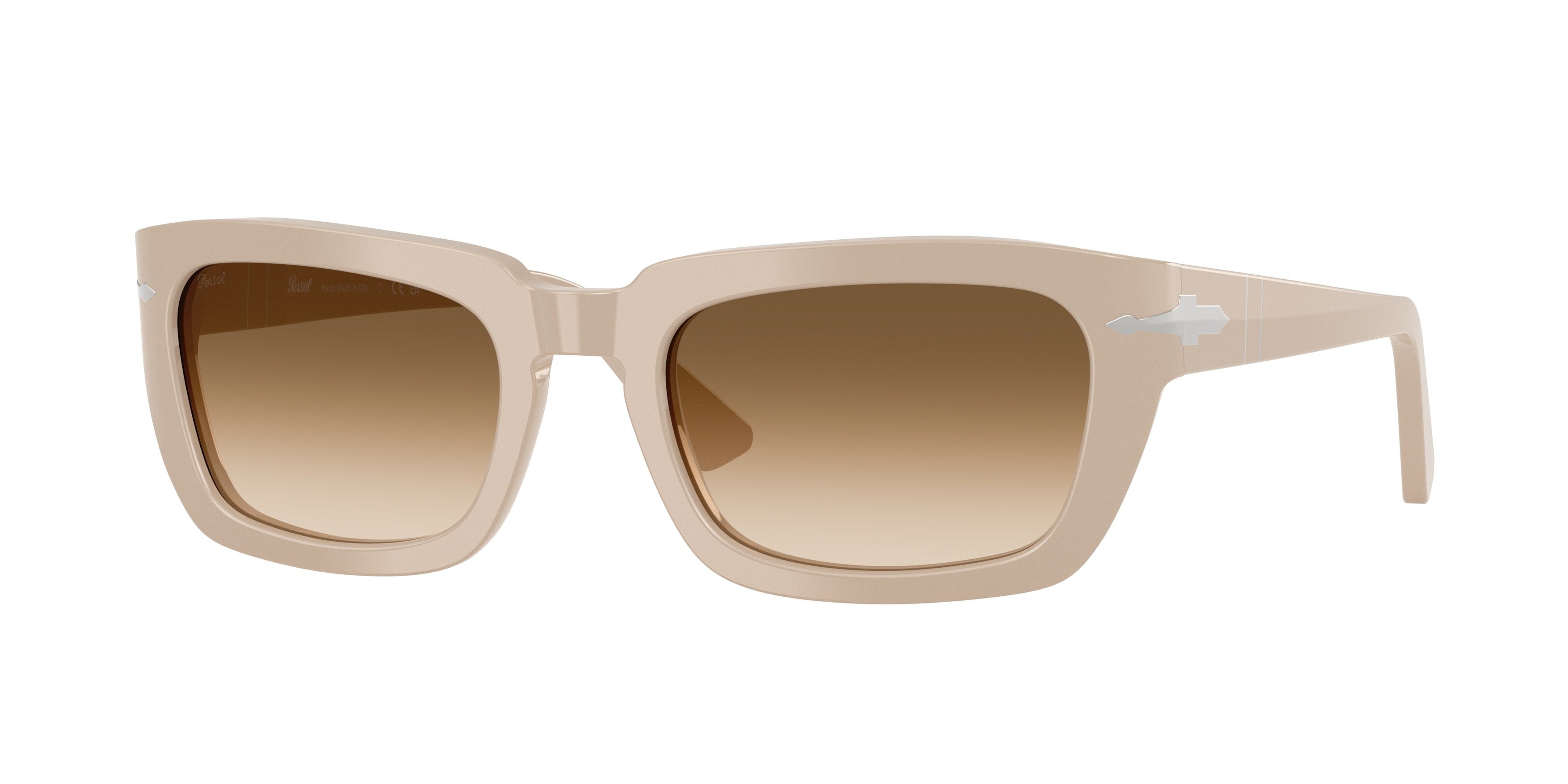 Persol PO3367S Pillow Sunglasses  119551-Solid Beige 54-145-21 - Color Map Brown