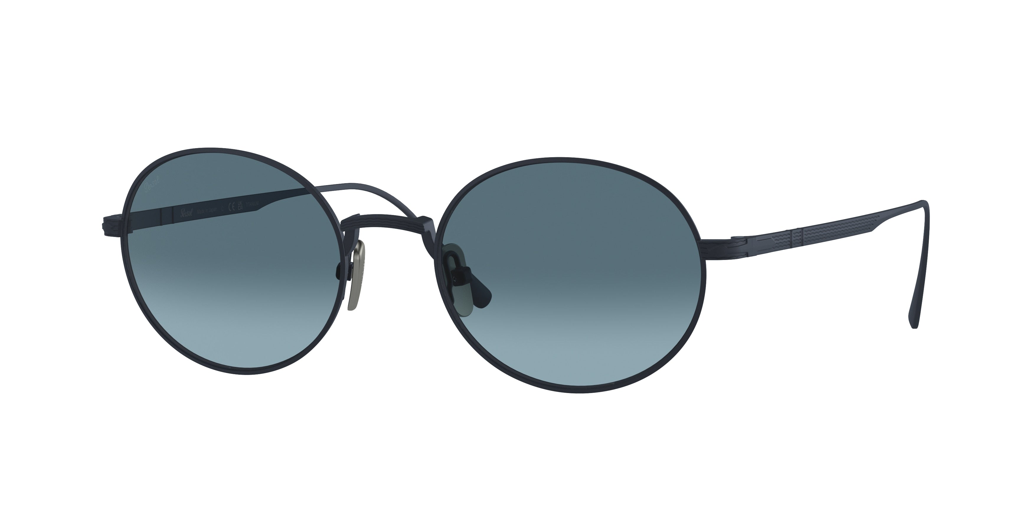 Persol PO5001ST Oval Sunglasses  8002Q8-Brushed Navy 51-145-20 - Color Map Blue
