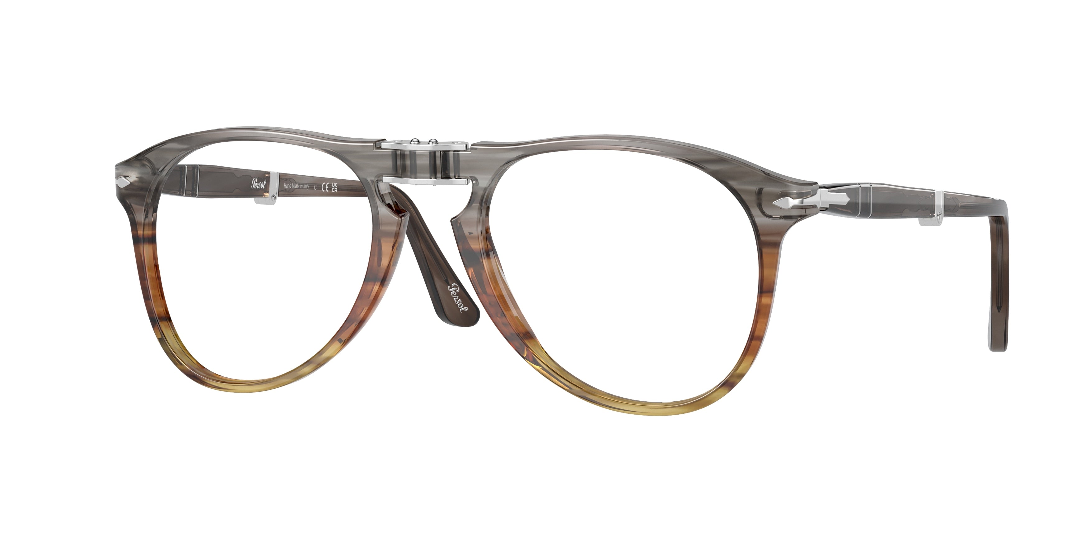 Persol PO9714VM Pilot Eyeglasses  1137-Opal Brown Embedding 52-140-20 - Color Map Brown