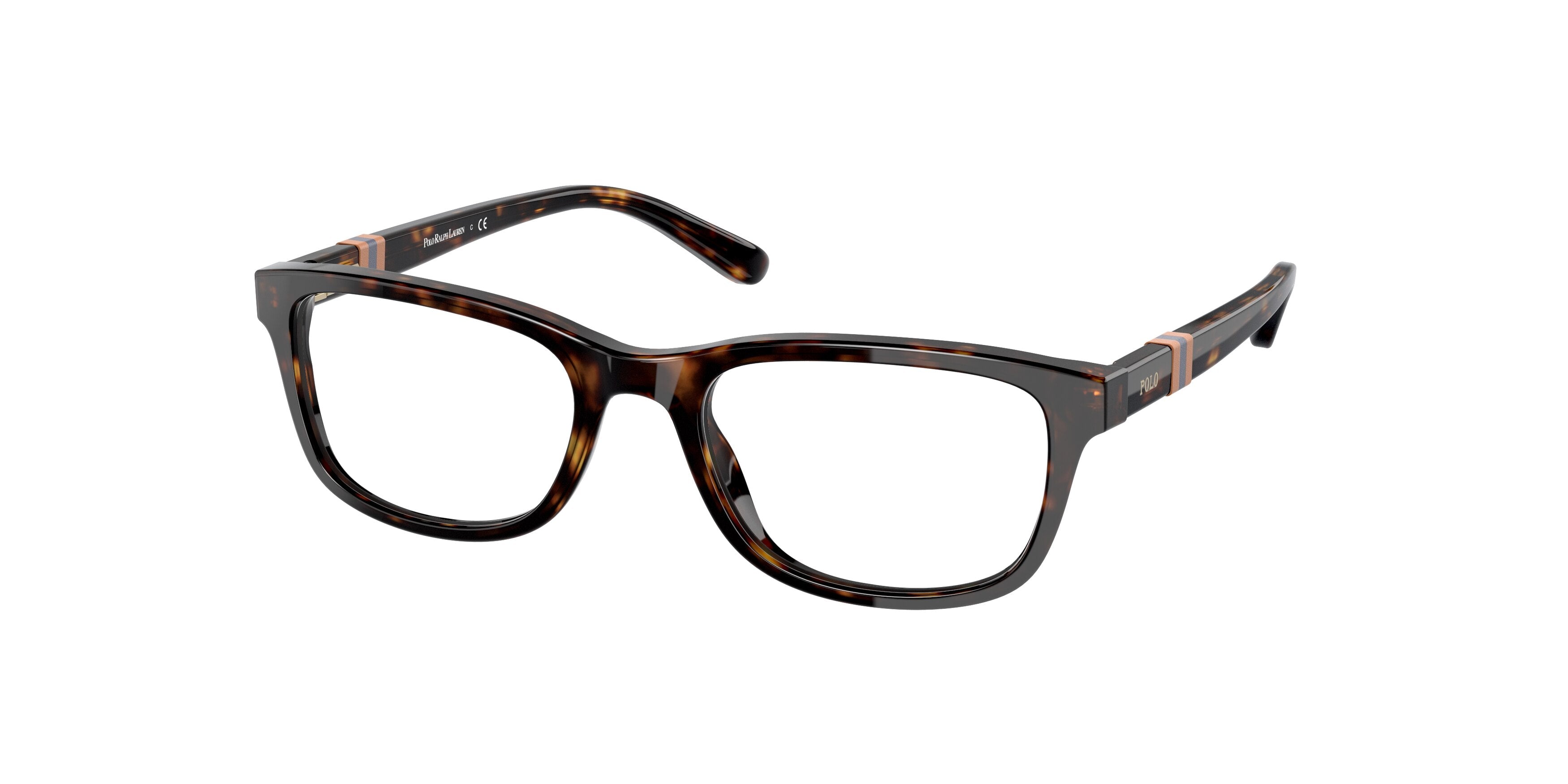 Polo Prep PP8541 Rectangle Eyeglasses  5003-Shiny Dark Havana 49-130-17 - Color Map Tortoise