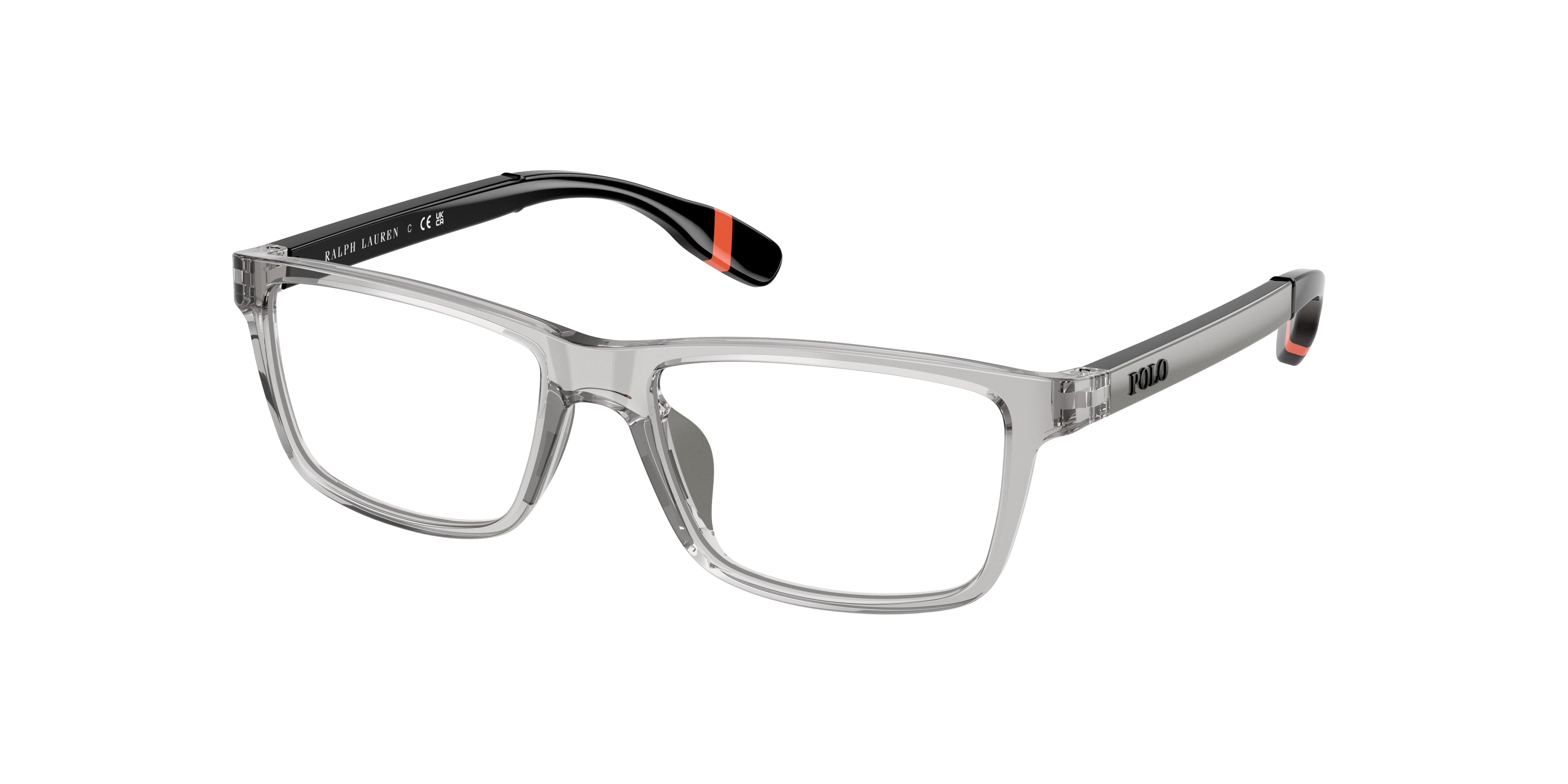 Polo Prep PP8547U Rectangle Eyeglasses  5755-Shiny Transparent Light Grey 49-130-15 - Color Map Grey