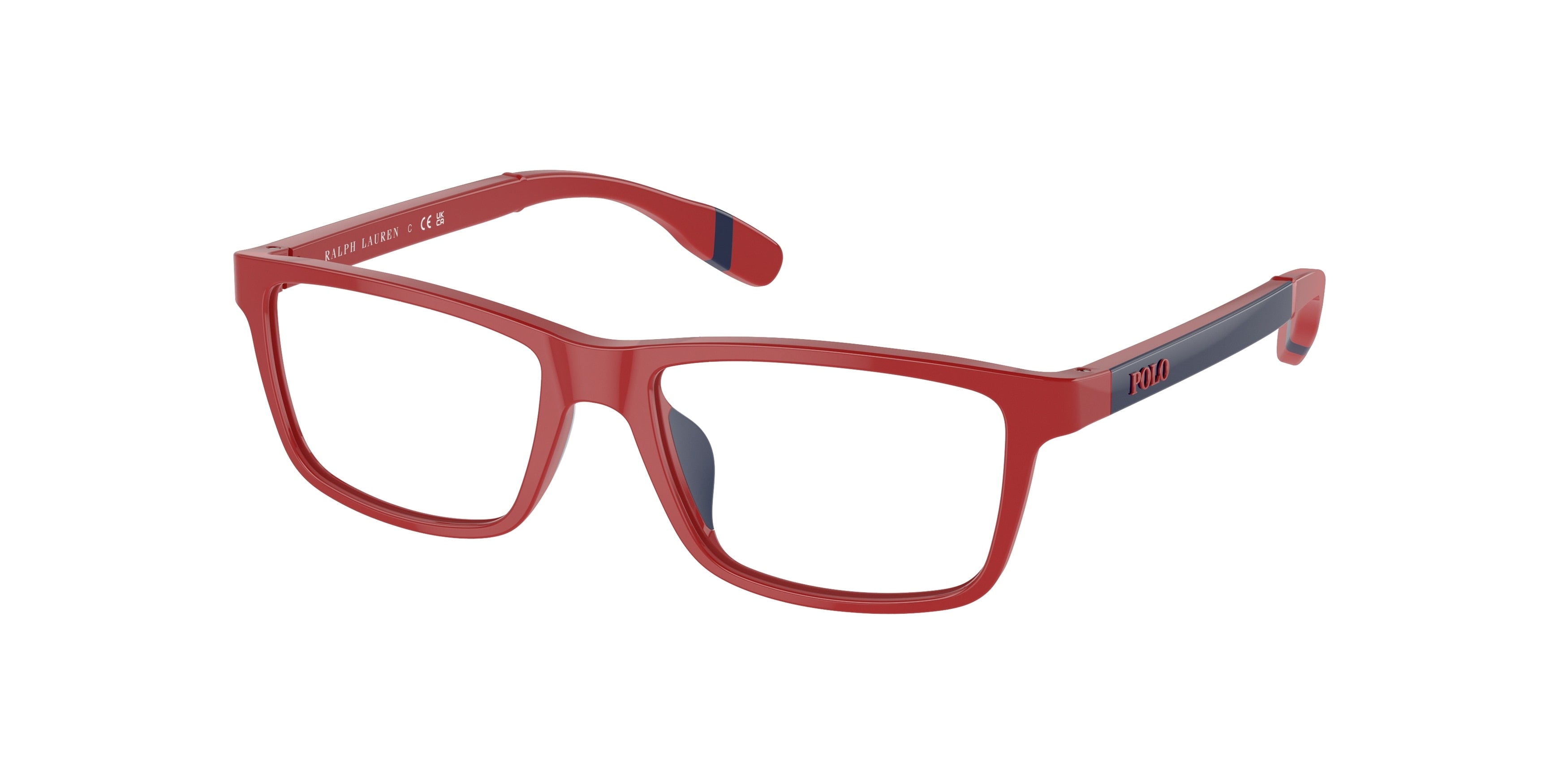 Polo Prep PP8547U Rectangle Eyeglasses  6091-Shiny Red 49-130-15 - Color Map Red