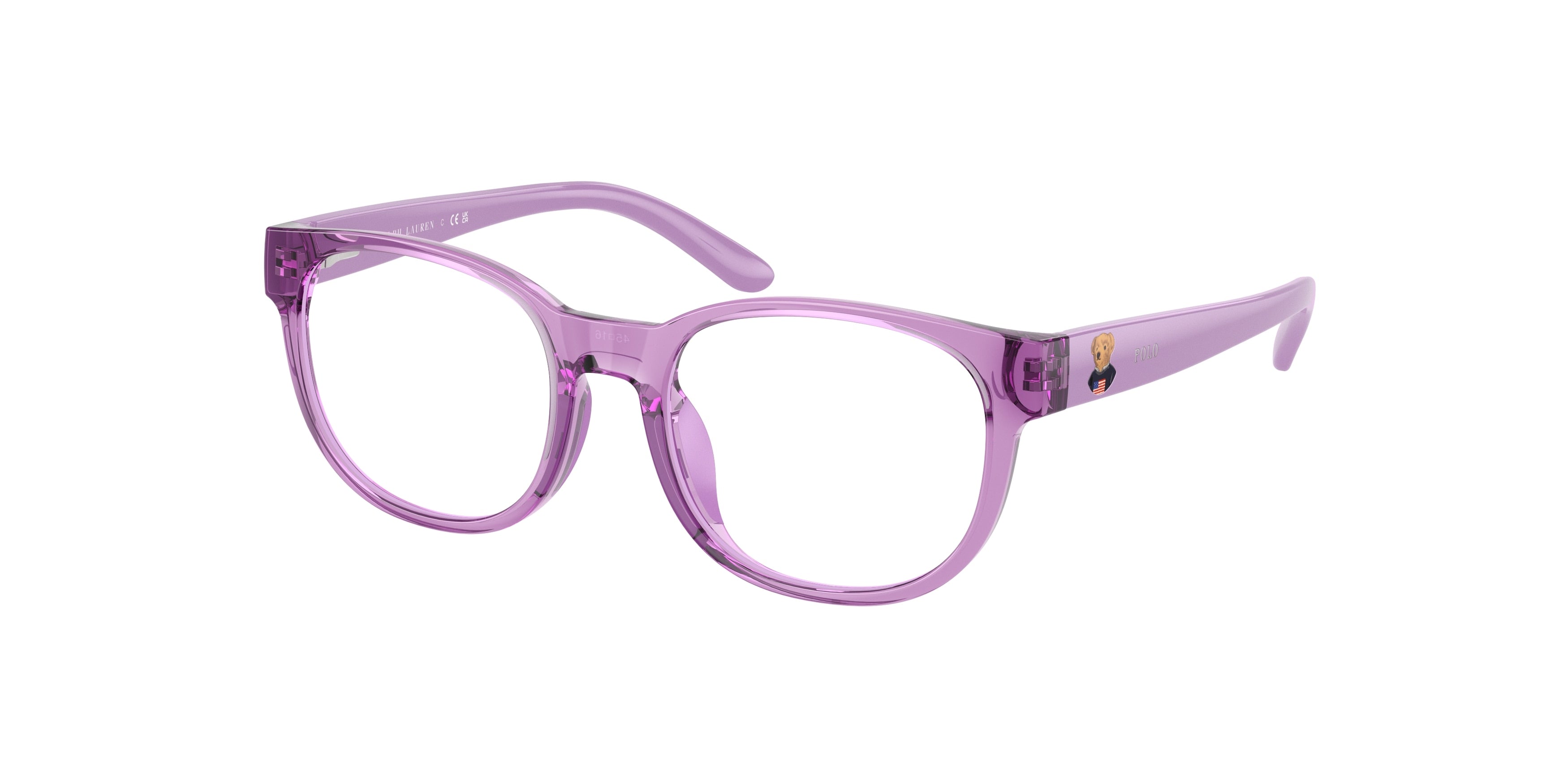 Polo Prep PP8549U Round Eyeglasses  5947-Shiny Transparent Violet 45-125-16 - Color Map Violet
